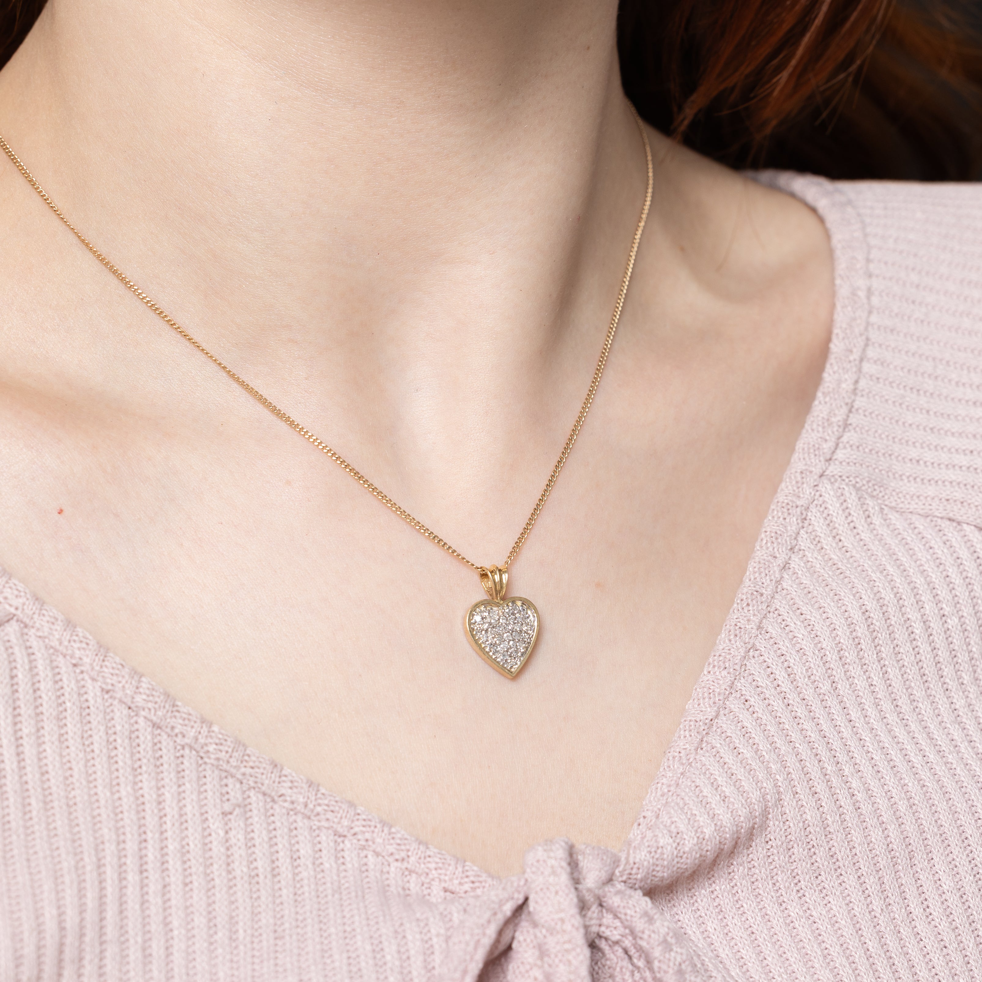 Diamond Cluster Heart Pendant | 0.31ctw