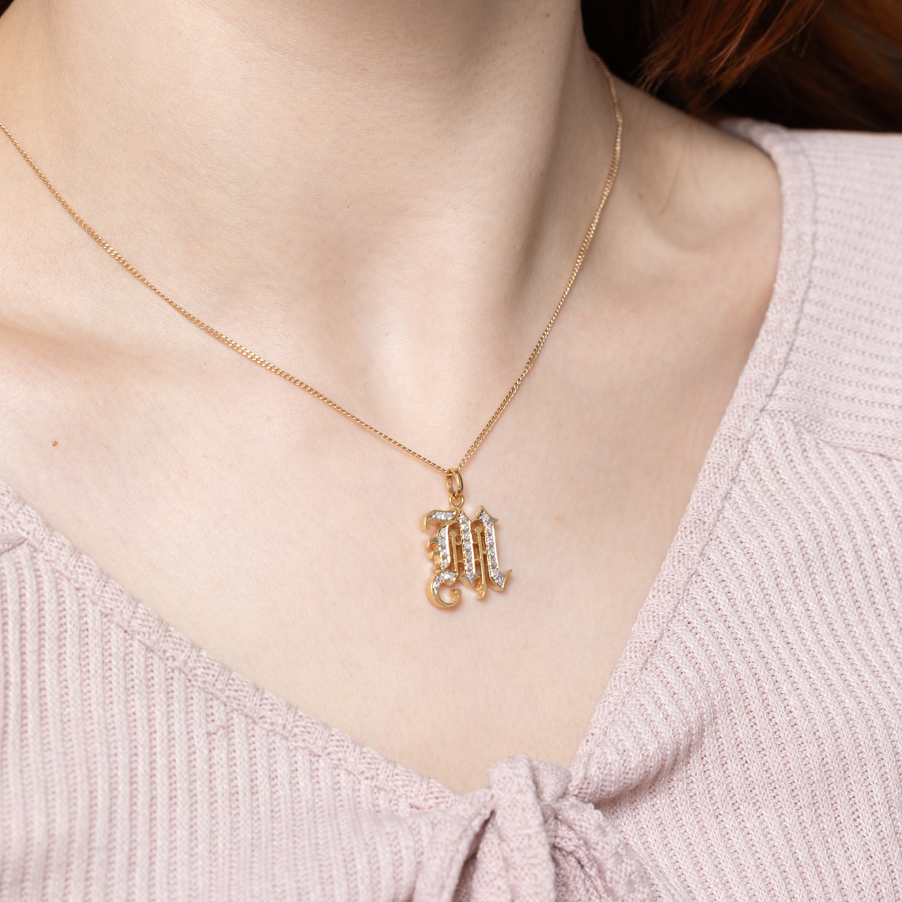 Diamond "M" Initial Charm | 0.16ctw