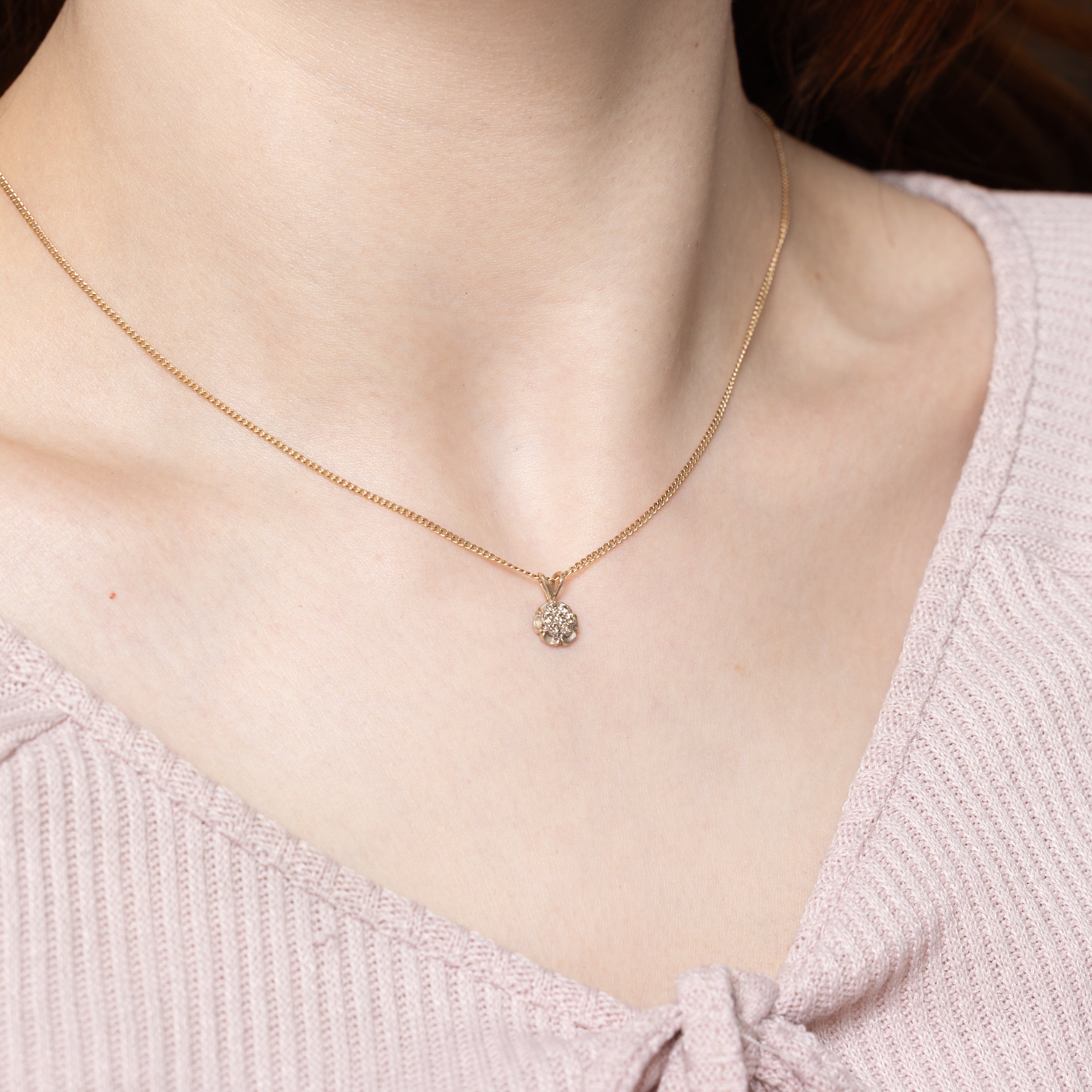 Diamond Daisy Cluster Pendant | 0.12ctw