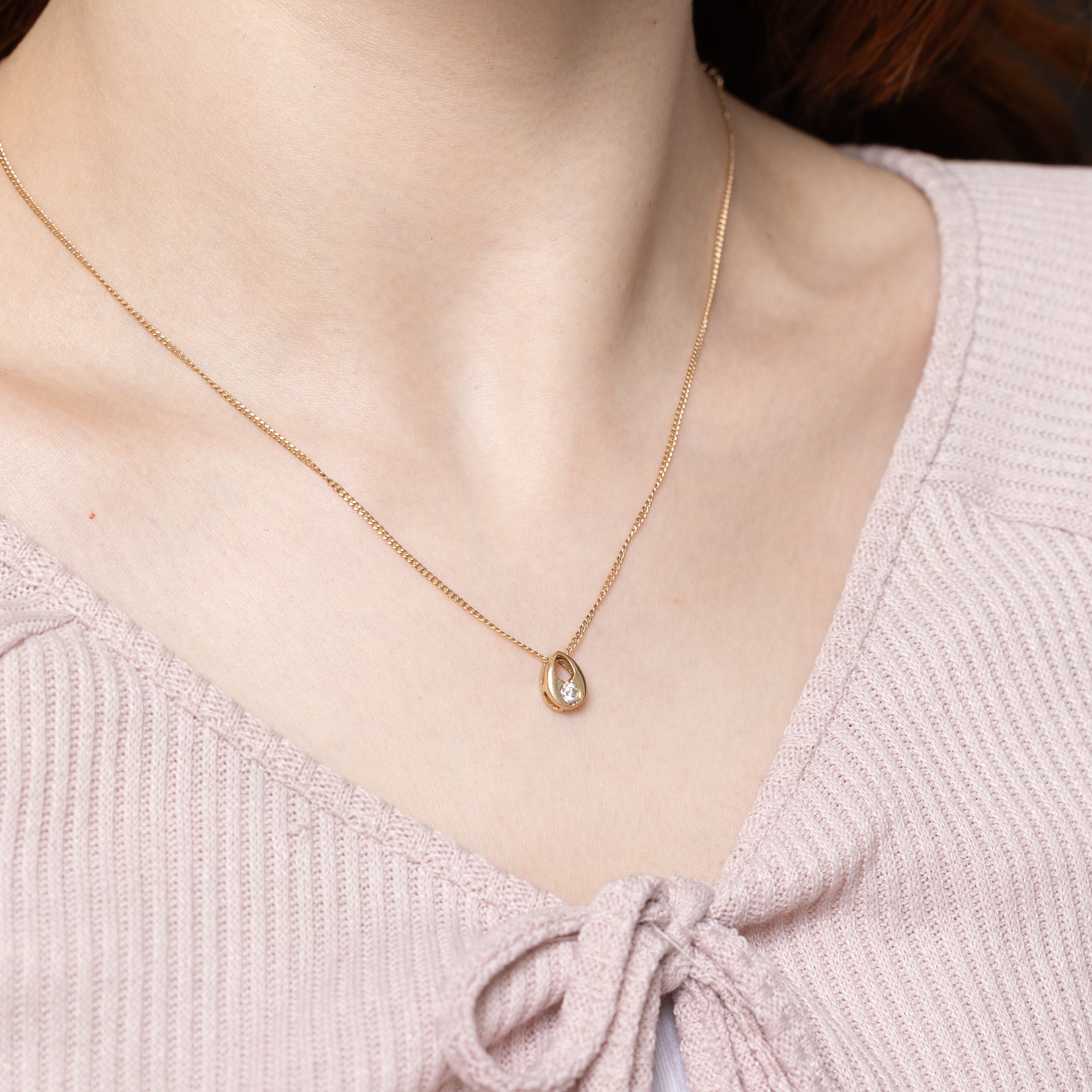 Solitaire Diamond Pear Shaped Pendant | 0.14ct
