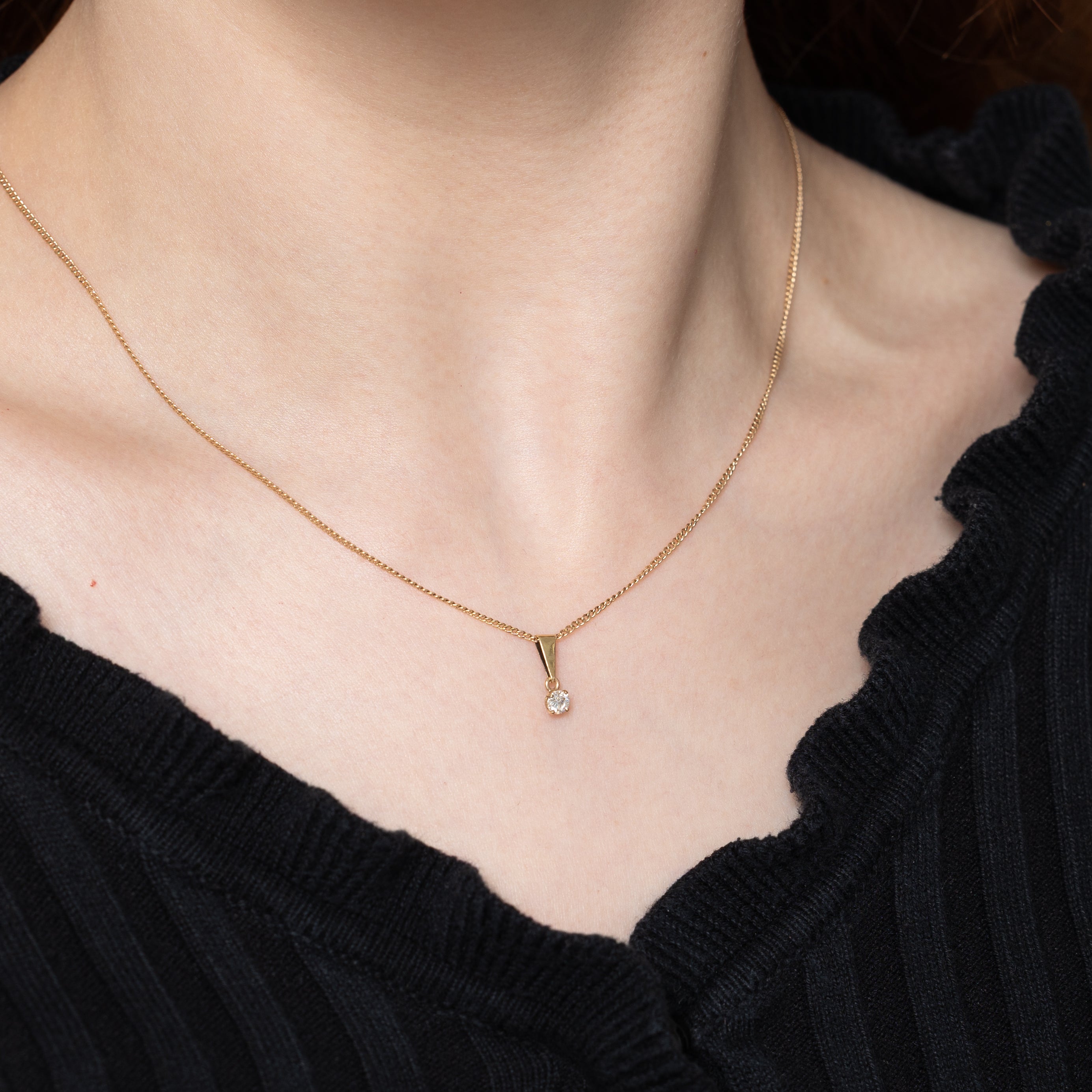 Solitaire Diamond Pendant | 0.18ct