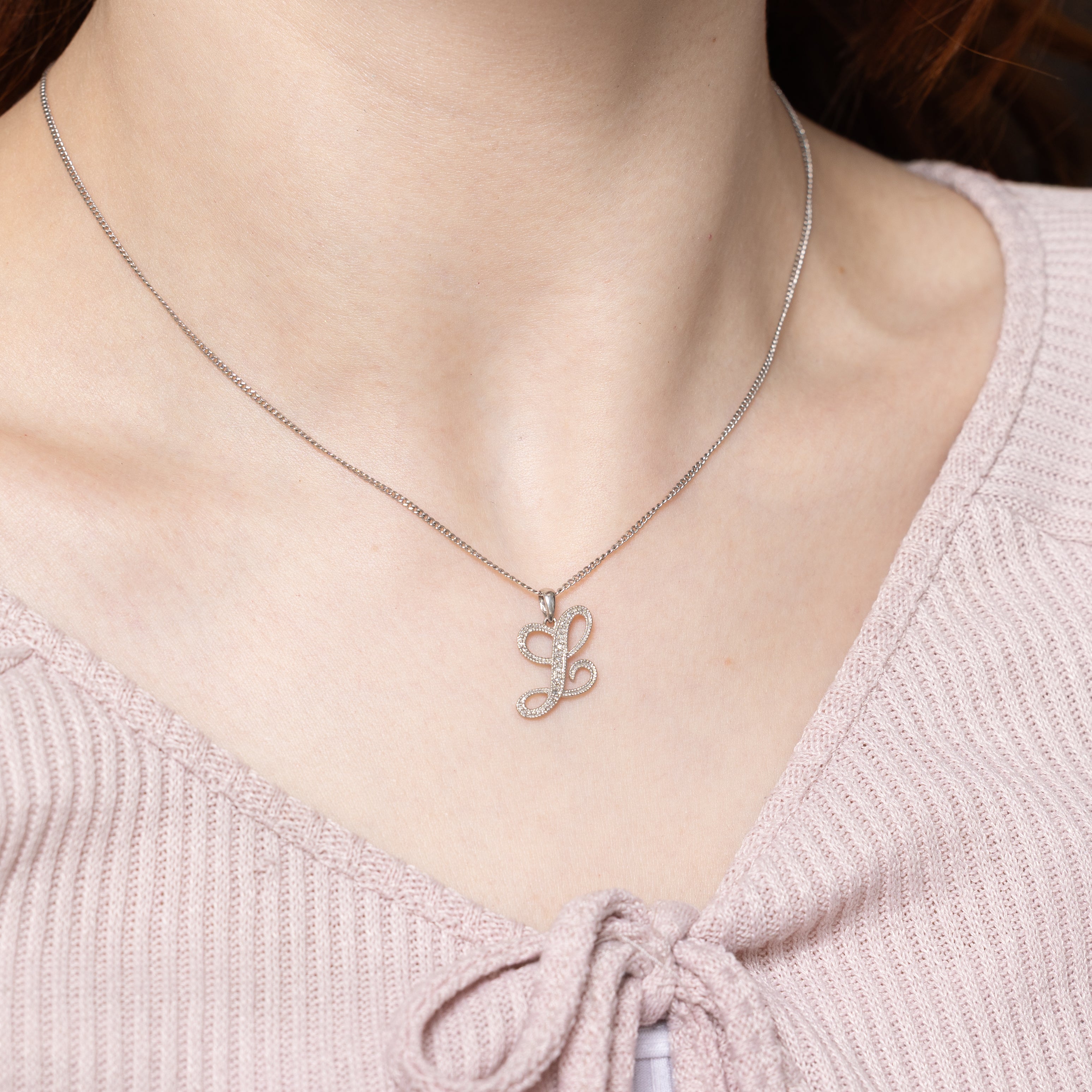 Diamond "L" Initial Pendant | 0.03ctw