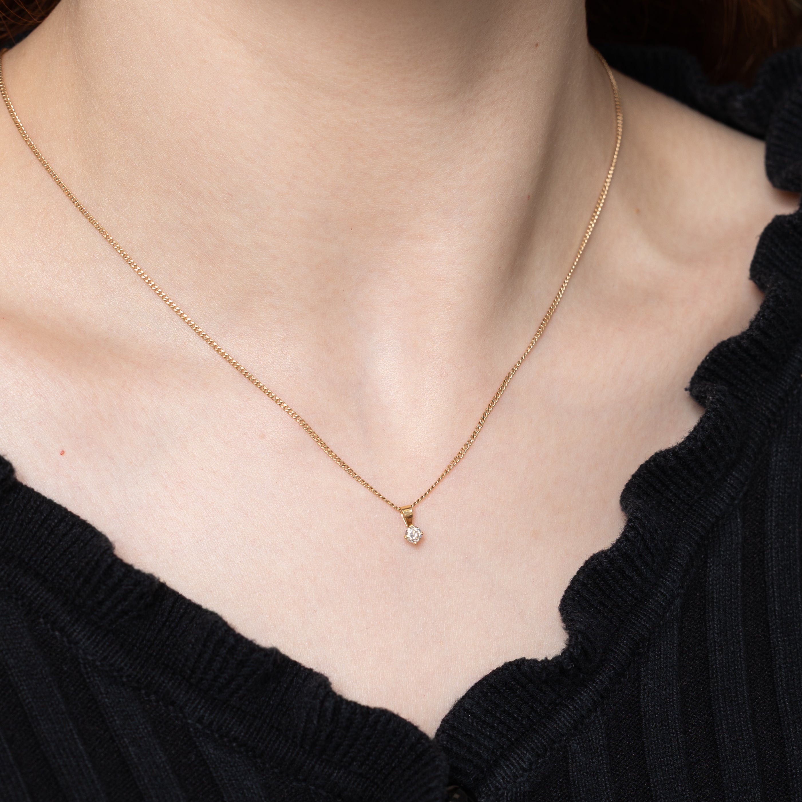 Solitaire Diamond Pendant | 0.15ct