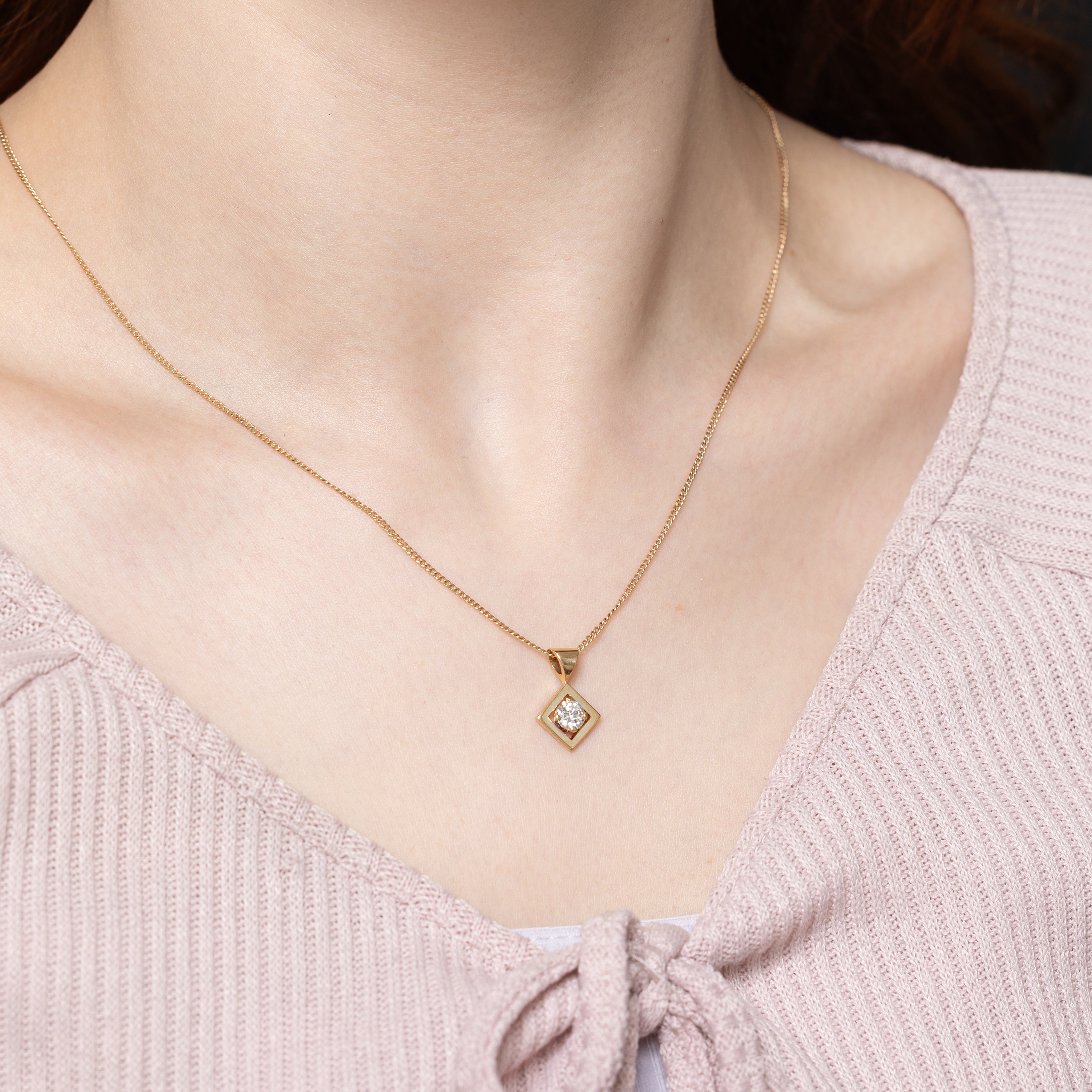 Solitaire Diamond Framed Pendant | 0.44ct