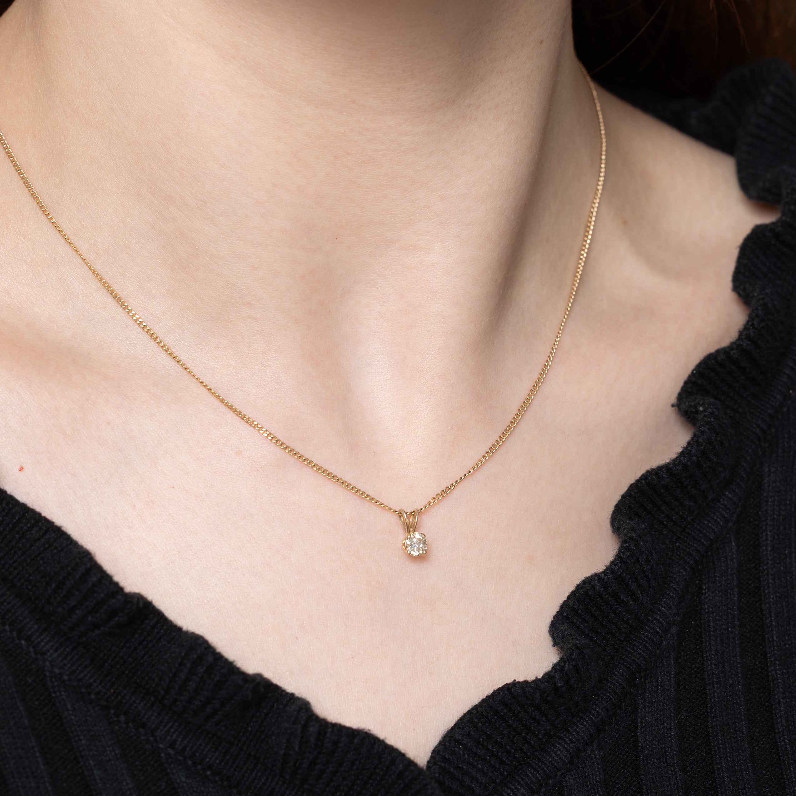 Solitaire Diamond Pendant | 0.32ct