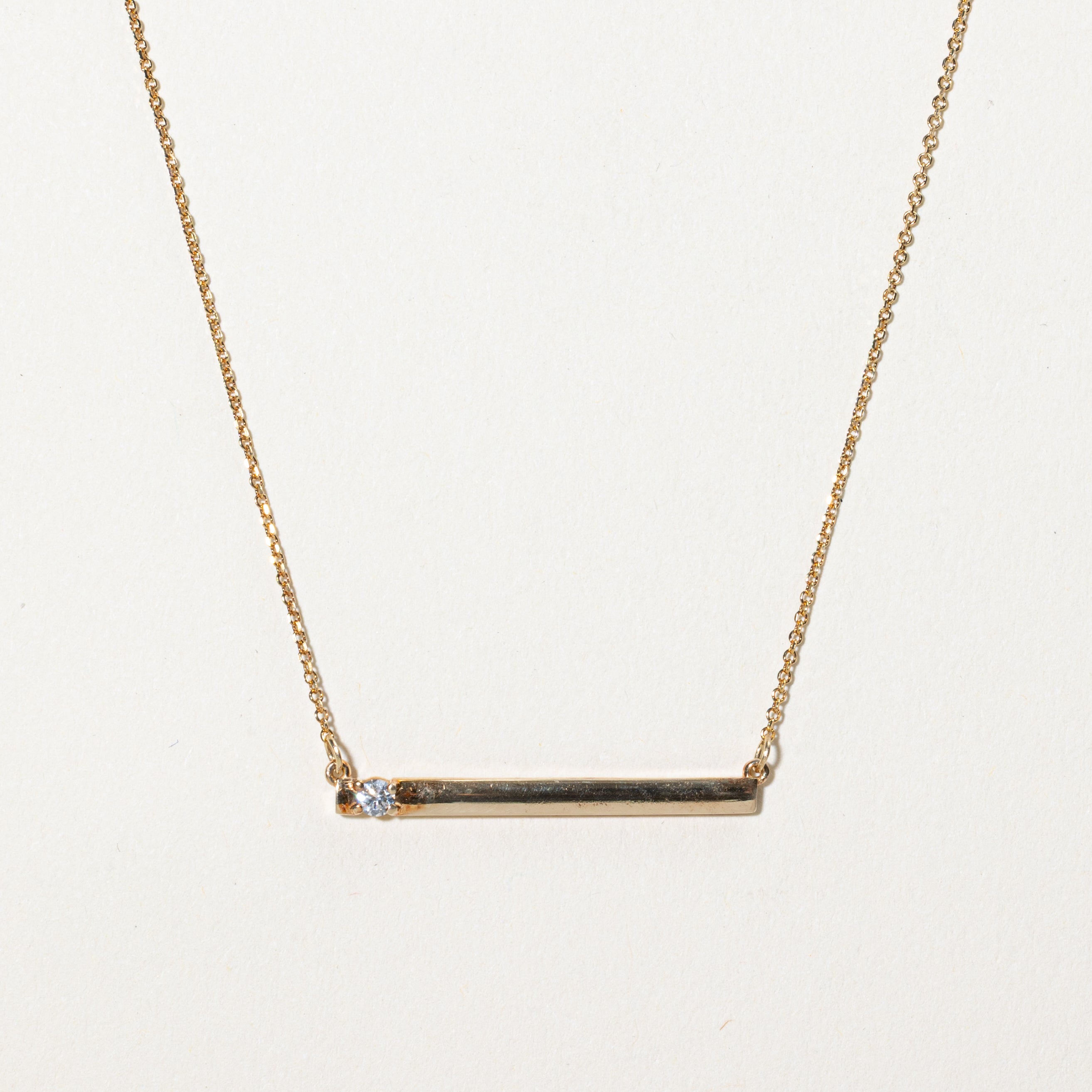 Diamond Bar Pendant Necklace | 0.06ct | 19"