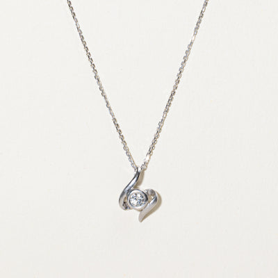 18k Bezel Set Diamond Swirl Pendant Necklace | 0.14ct | 15