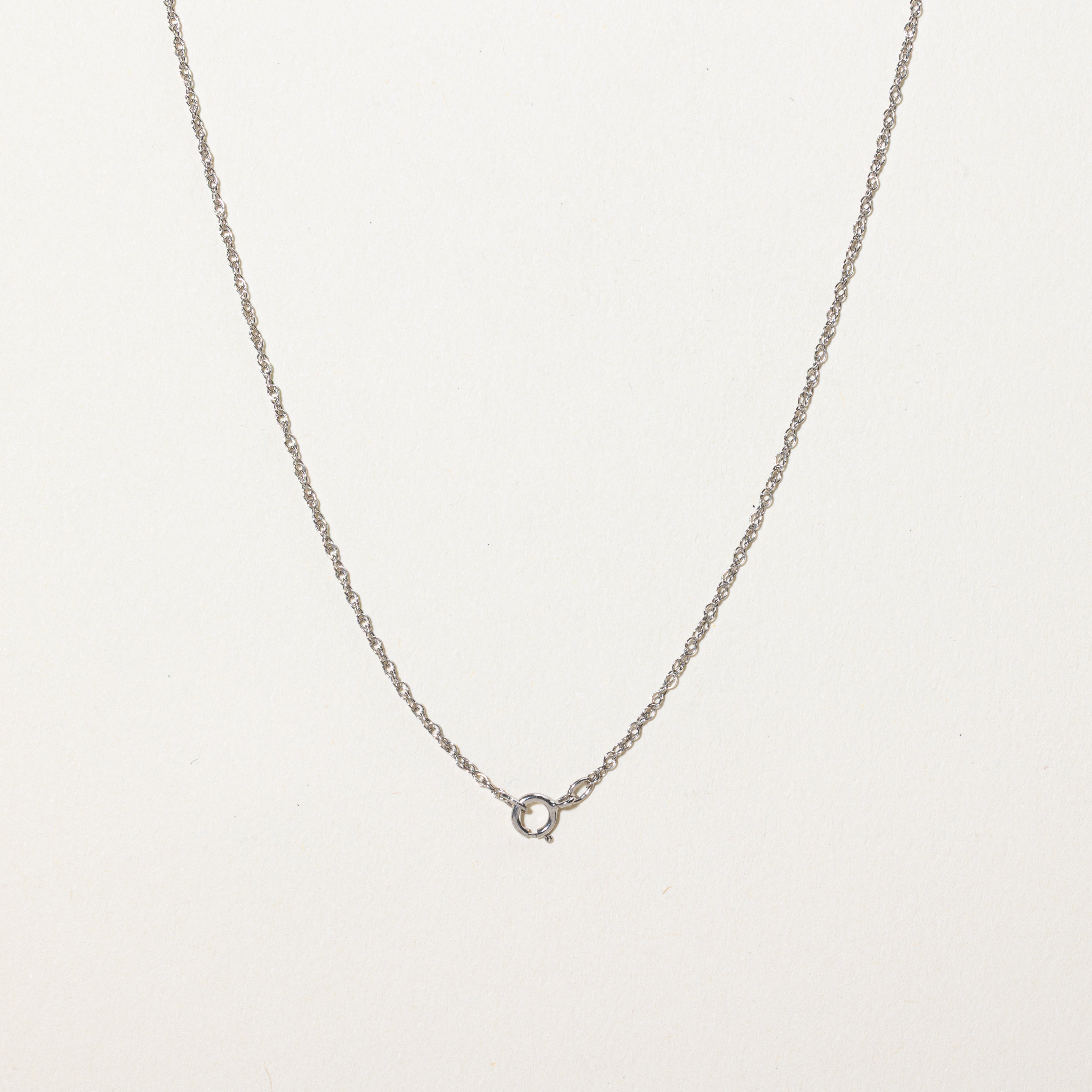 White Gold Solitaire Diamond Pendant Necklace | 0.08ct | 18"