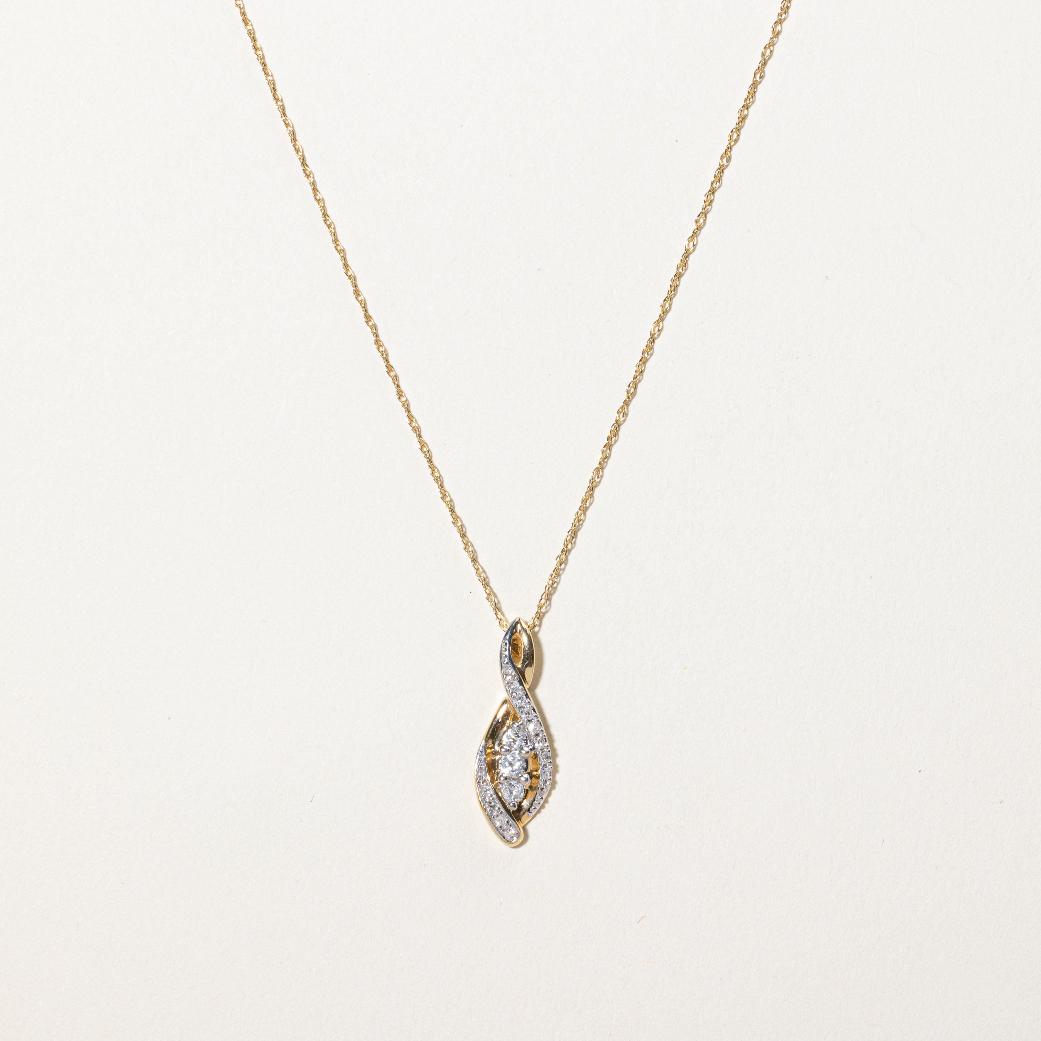 Diamond Waterfall Infinity Pendant Necklace | 0.18ctw | 19"