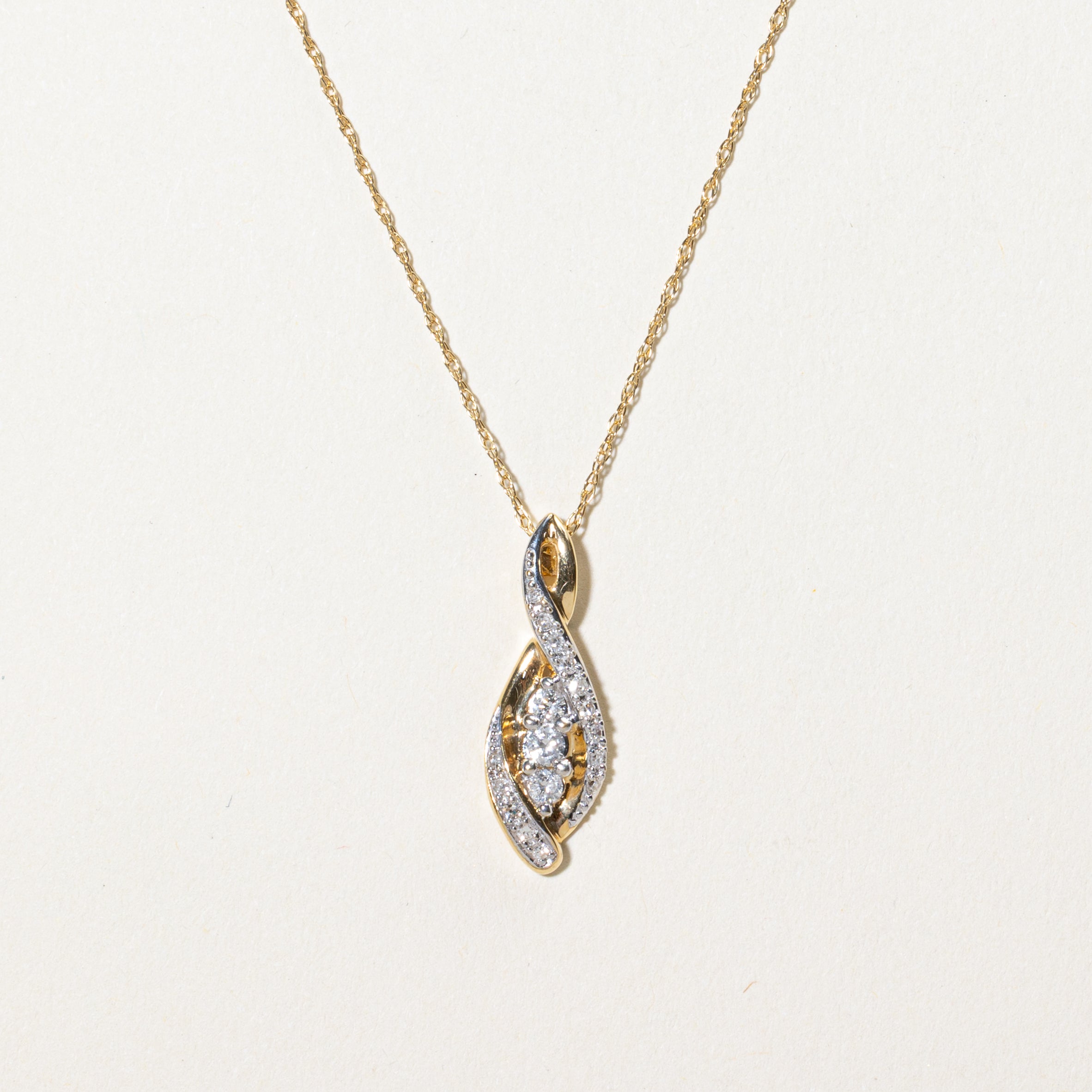Diamond Waterfall Infinity Pendant Necklace | 0.18ctw | 19"