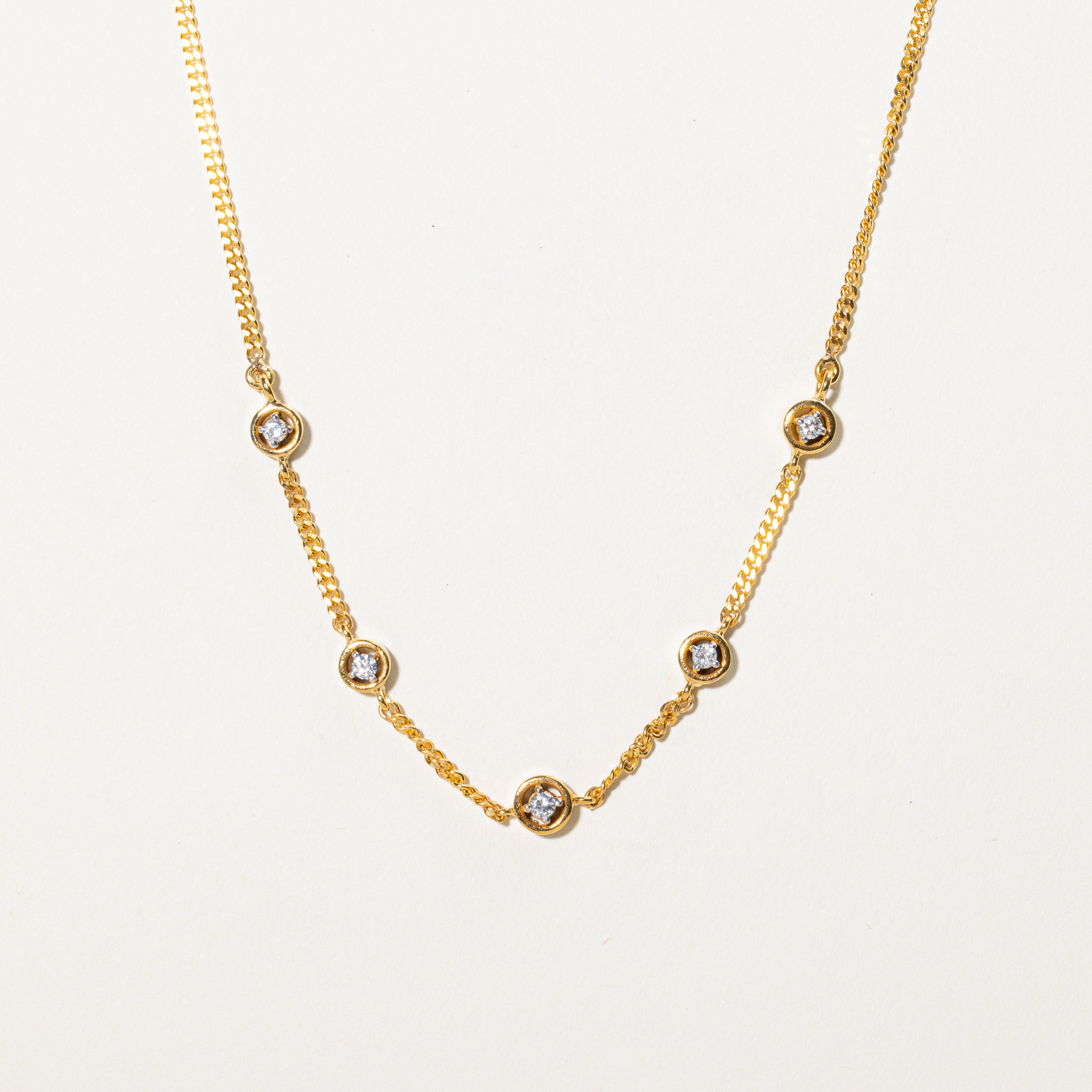 22k Diamond Satellite Chain Necklace | 0.21ctw | 17"