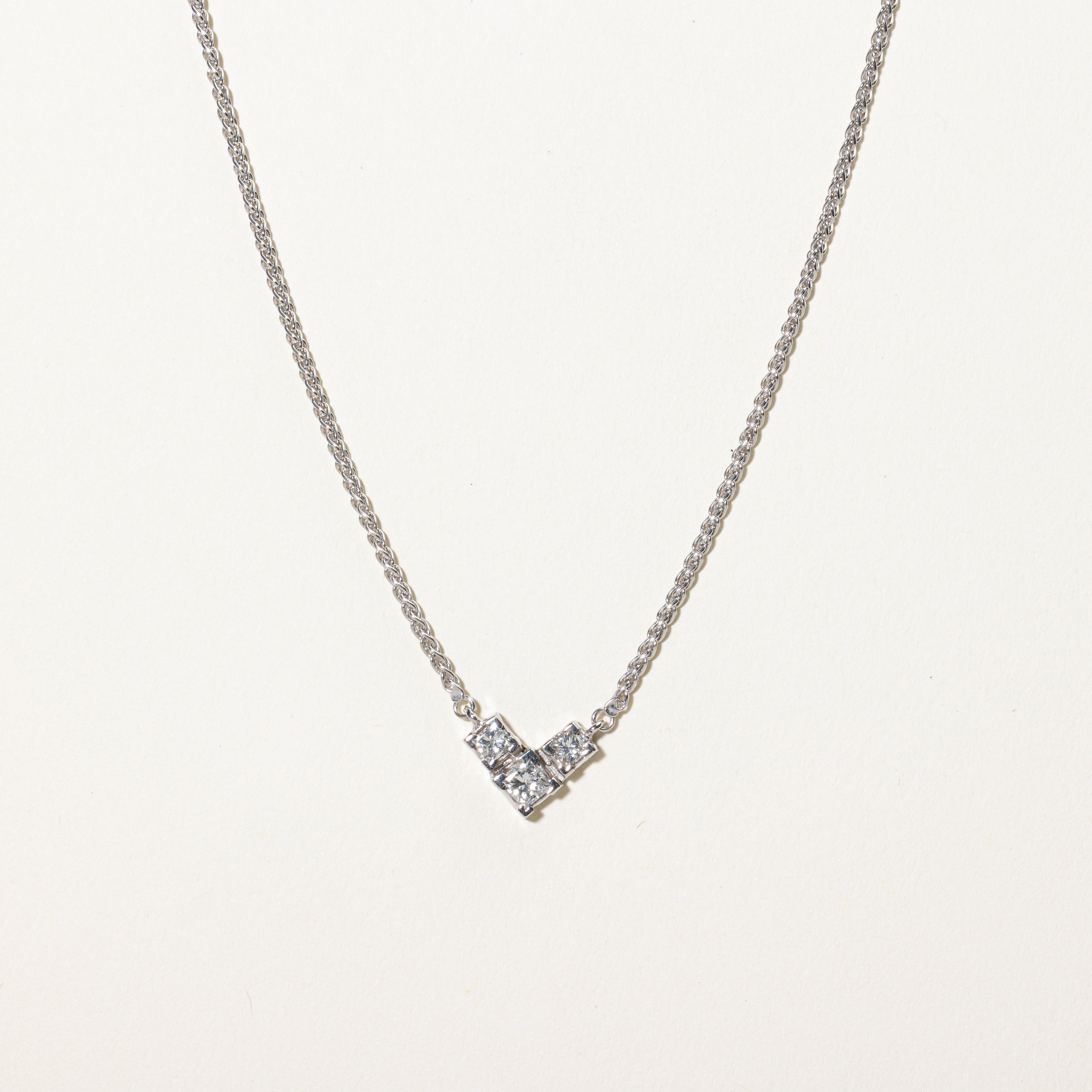 White Gold Diamond Pendant Necklace | 0.68ctw | 17"