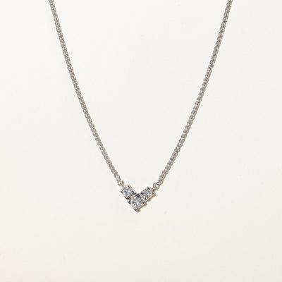 White Gold Diamond Pendant Necklace | 0.68ctw | 17