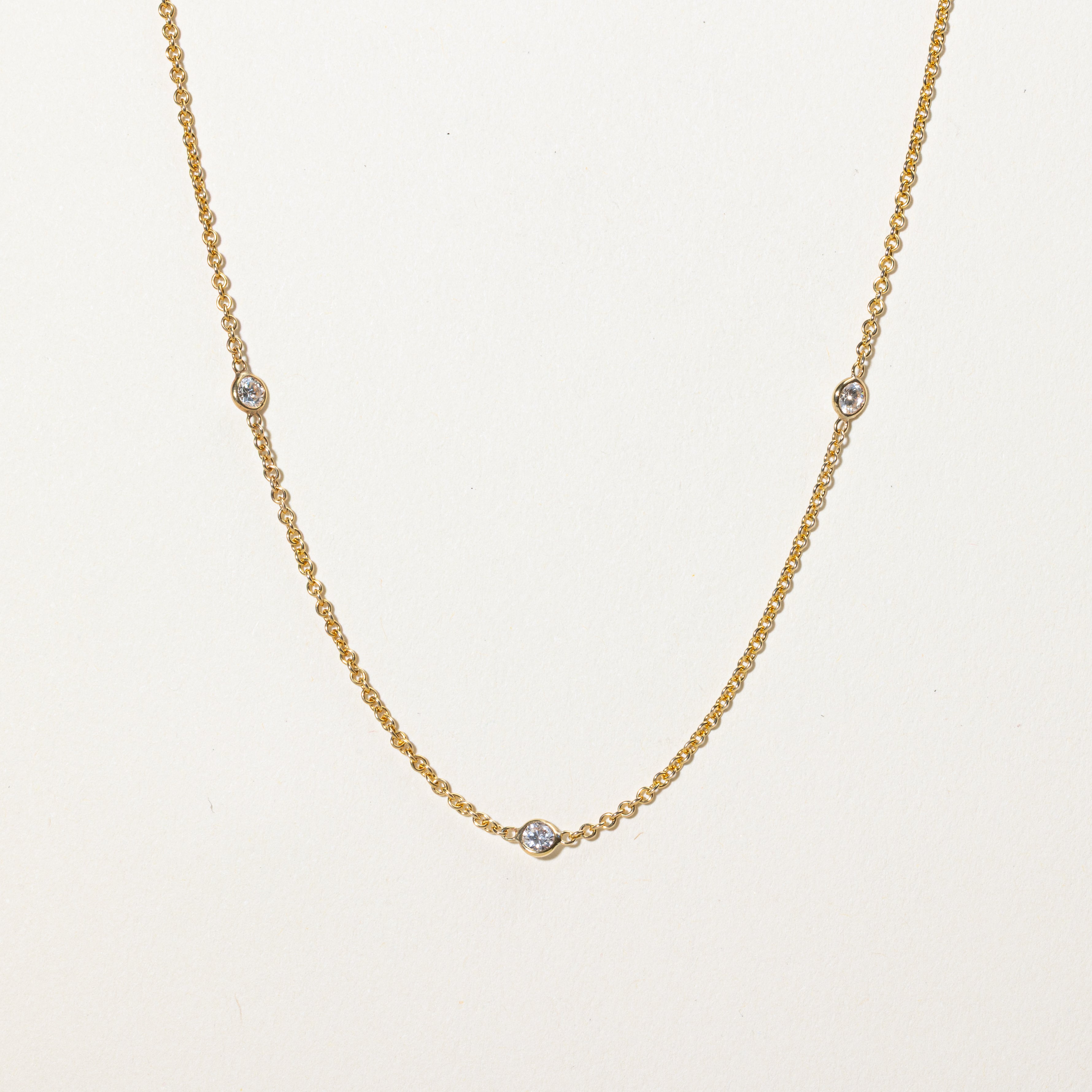 Bezel Set Diamond Satellite Pendant Necklace | 0.38ctw | 18"