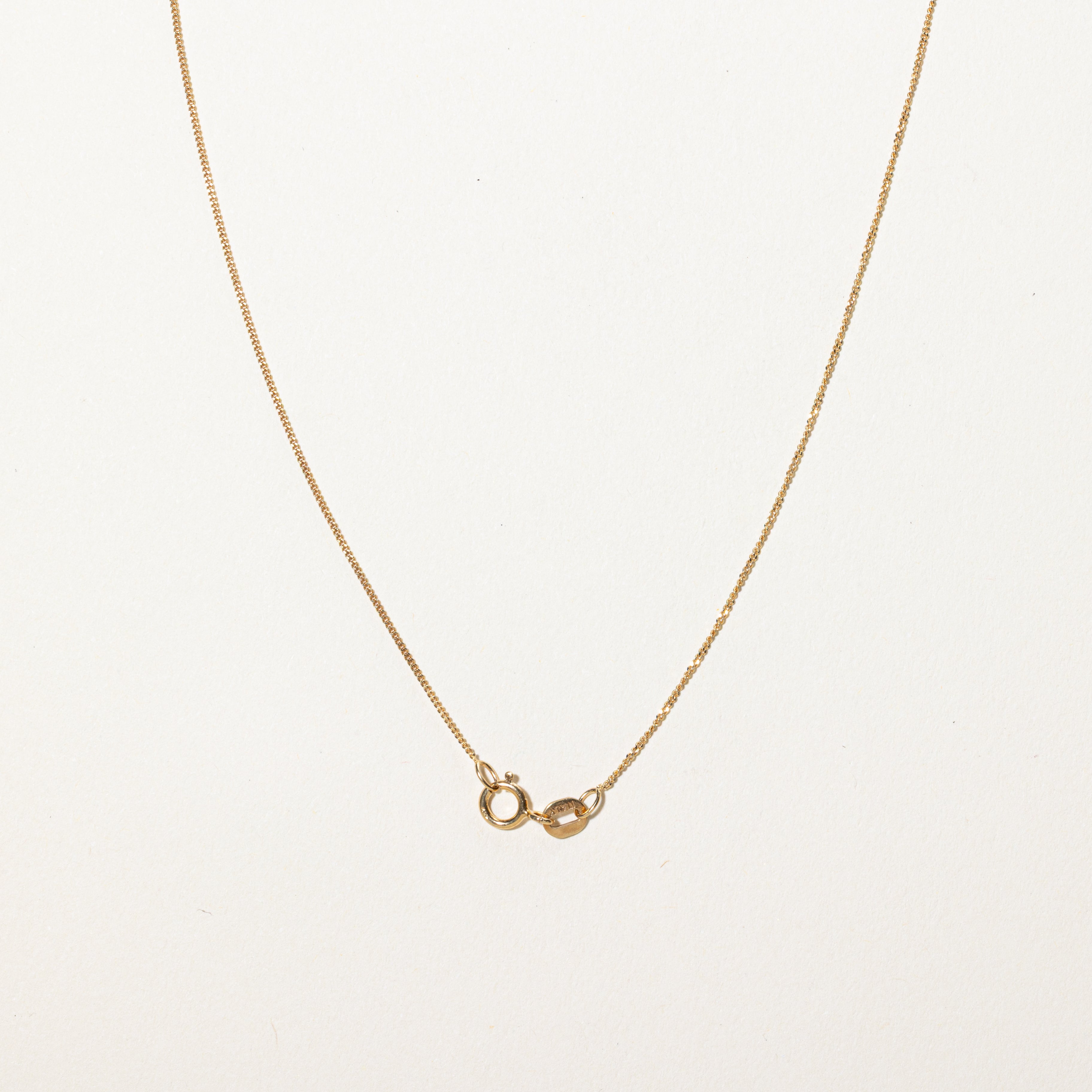 Collier pendentif croix serti de diamants en canal | 0,17 ct | 45,7 cm