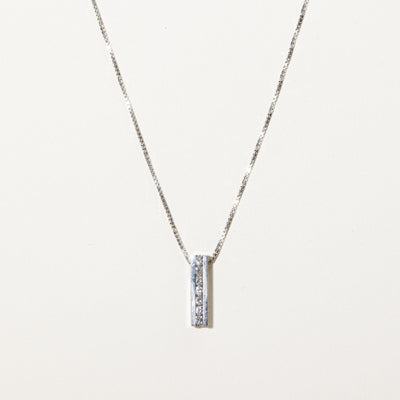 Channel Set Set Diamond Column Pendant Necklace | 0.33ctw | 18