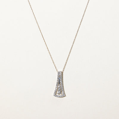 White Gold Diamond Dangling Pendant Necklace | 0.52ctw | 18