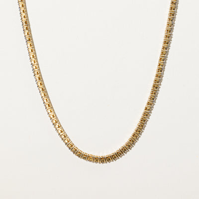 10K Yellow Gold Diamond Tennis Necklace | 9.50ctw | 23