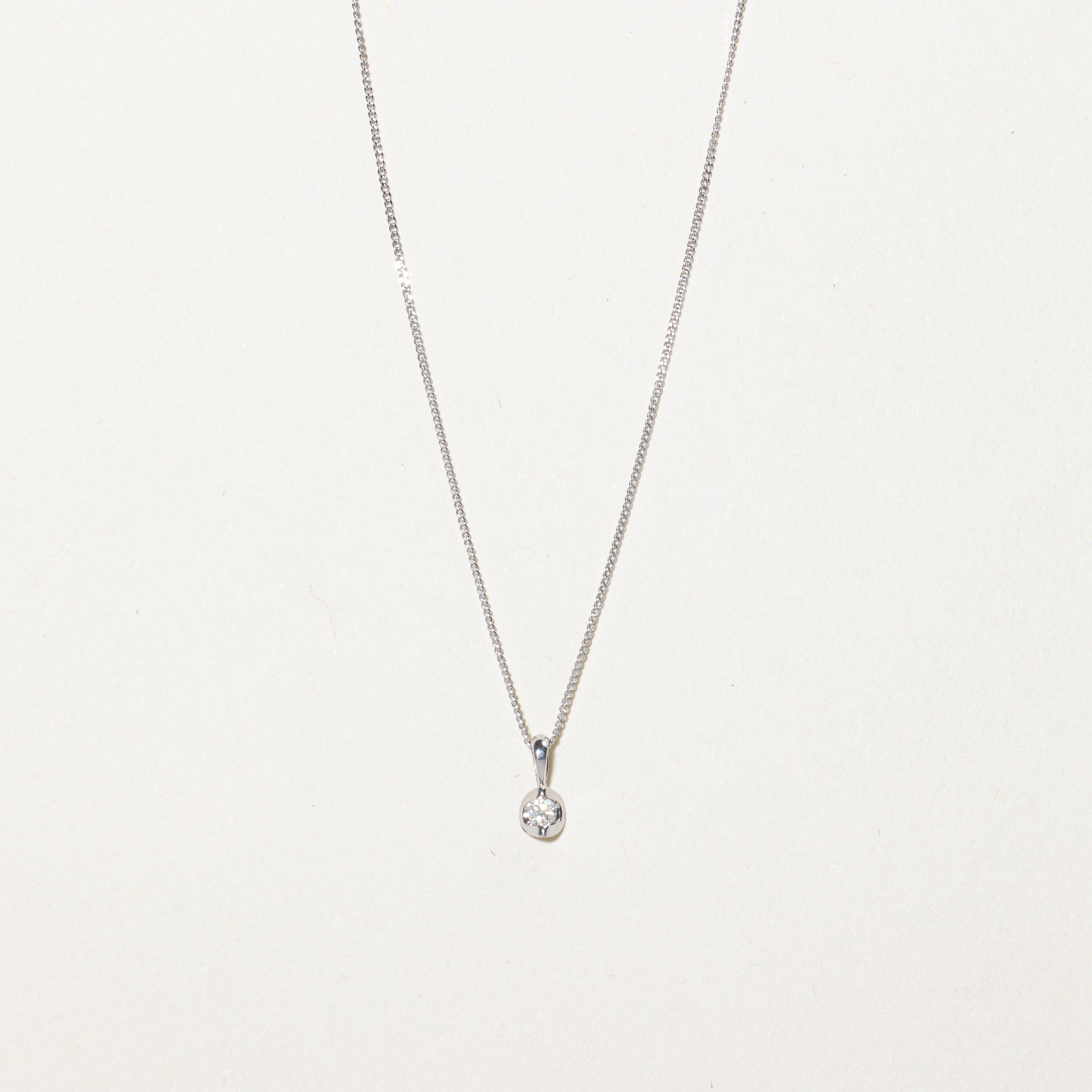 Solitaire Diamond Pendant Necklace | 0.04ct | 21"