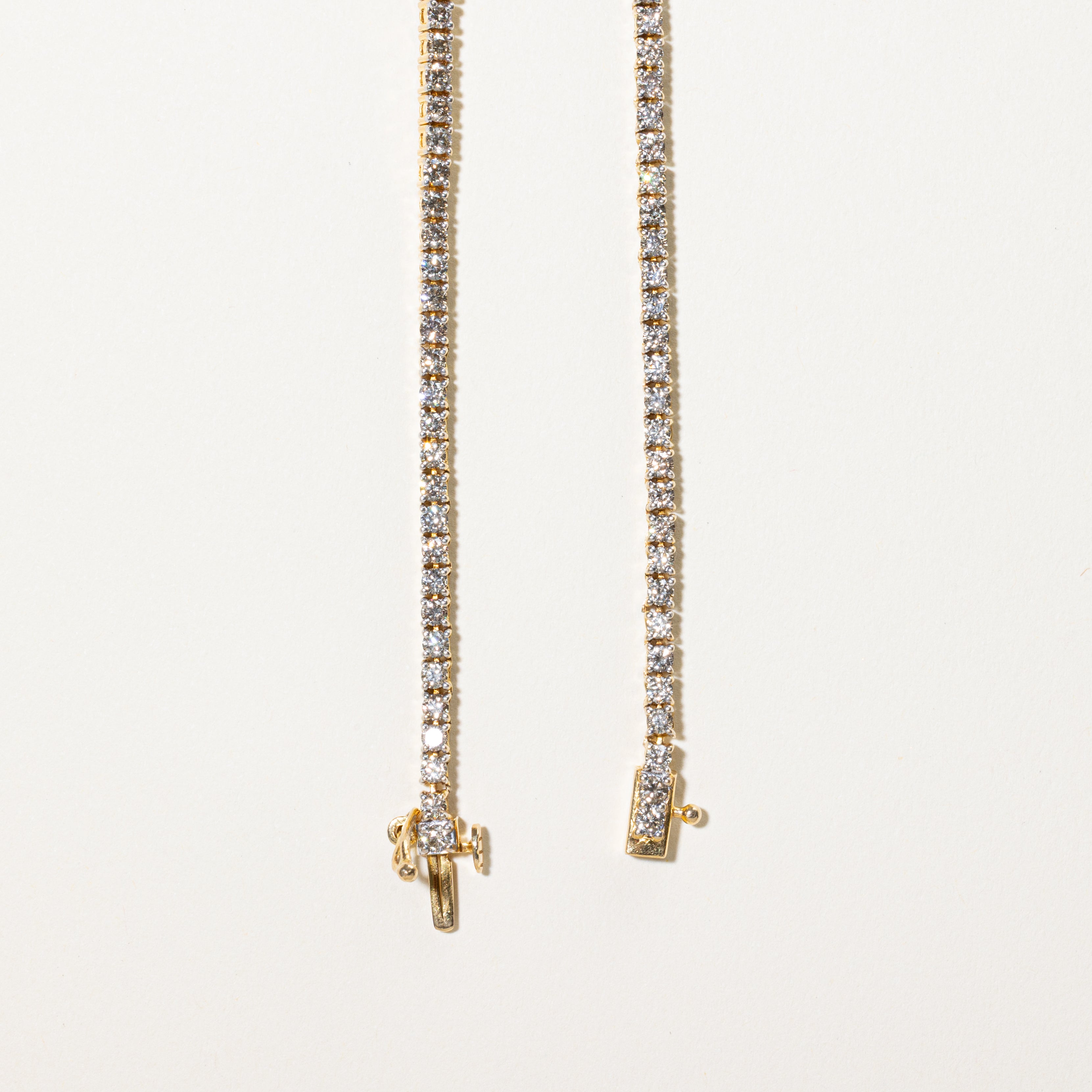 10K Yellow Gold Diamond Tennis Necklace | 9.50ctw | 23"