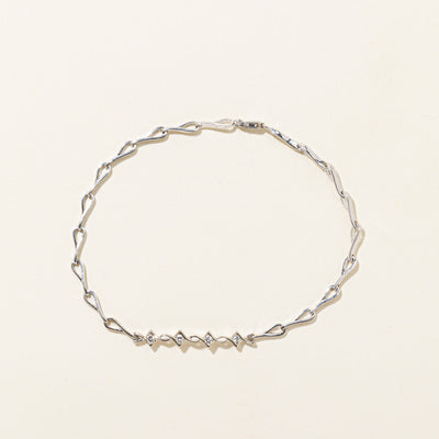 18k White Gold Diamond Openwork Bracelet | 0.12ctw | 7