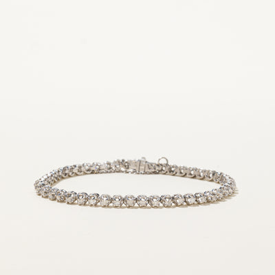 White Gold Belcher Set Diamond Tennis Bracelet | 0.94ctw | 7