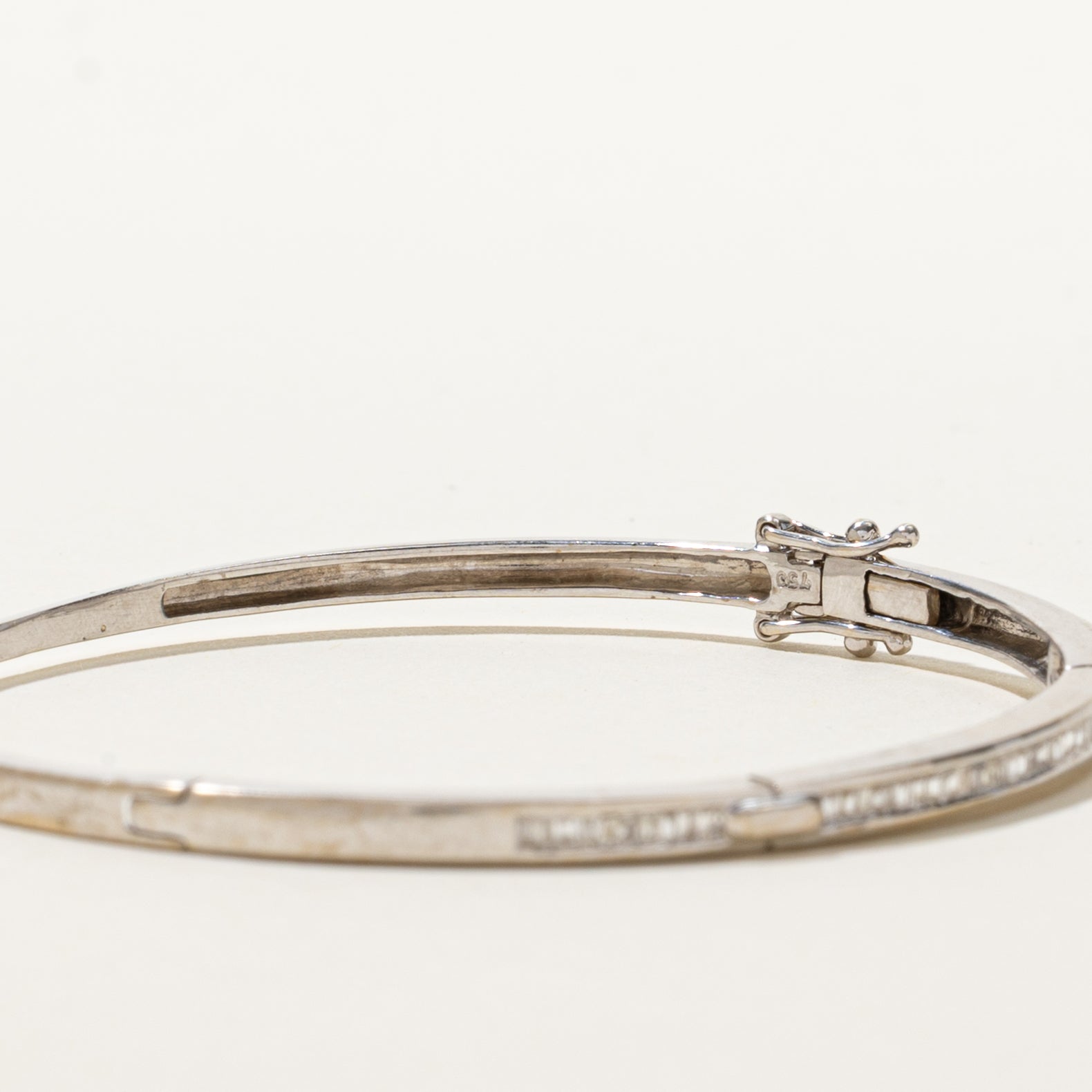 18k White Gold Channel Set Diamond Cuff | 0.25ctw | 6"
