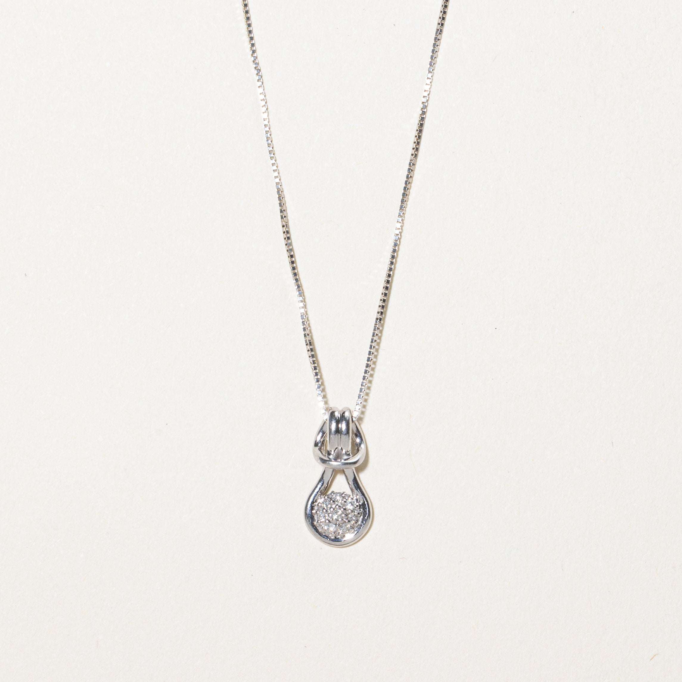 Diamond Cluster Knot Pendant Necklace | 0.05ctw | 19"