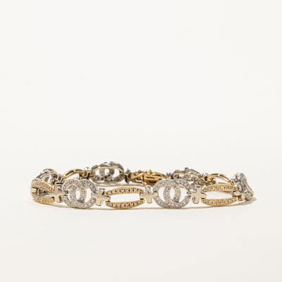 Two-Tone Diamond Charm Segment Bracelet | 1.00ctw | 7.5