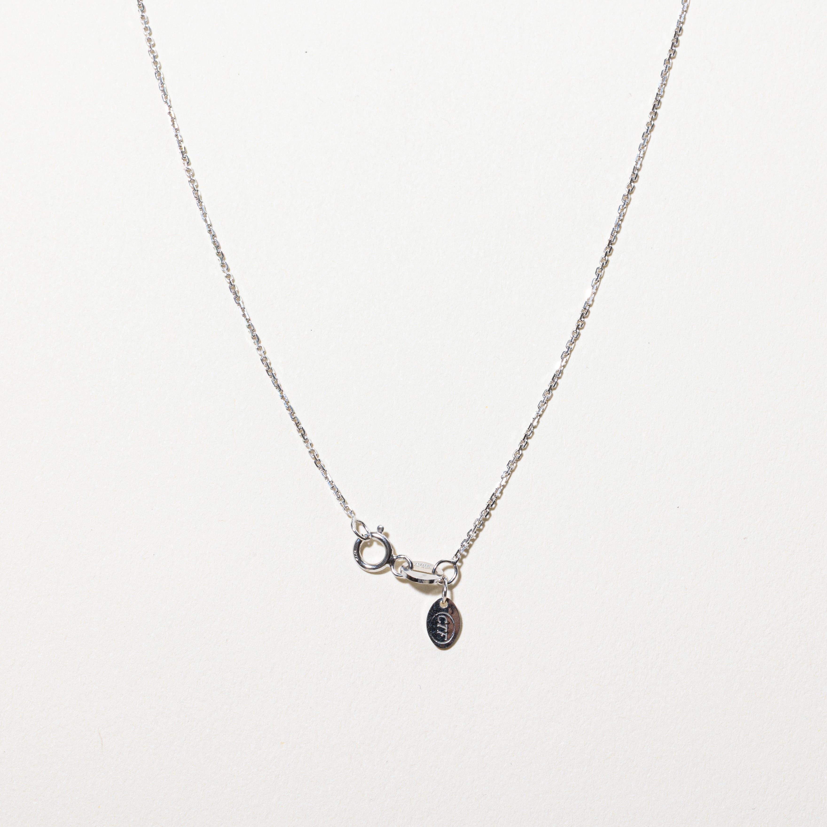 18k Bezel Set Diamond Swirl Pendant Necklace | 0.14ct | 15"