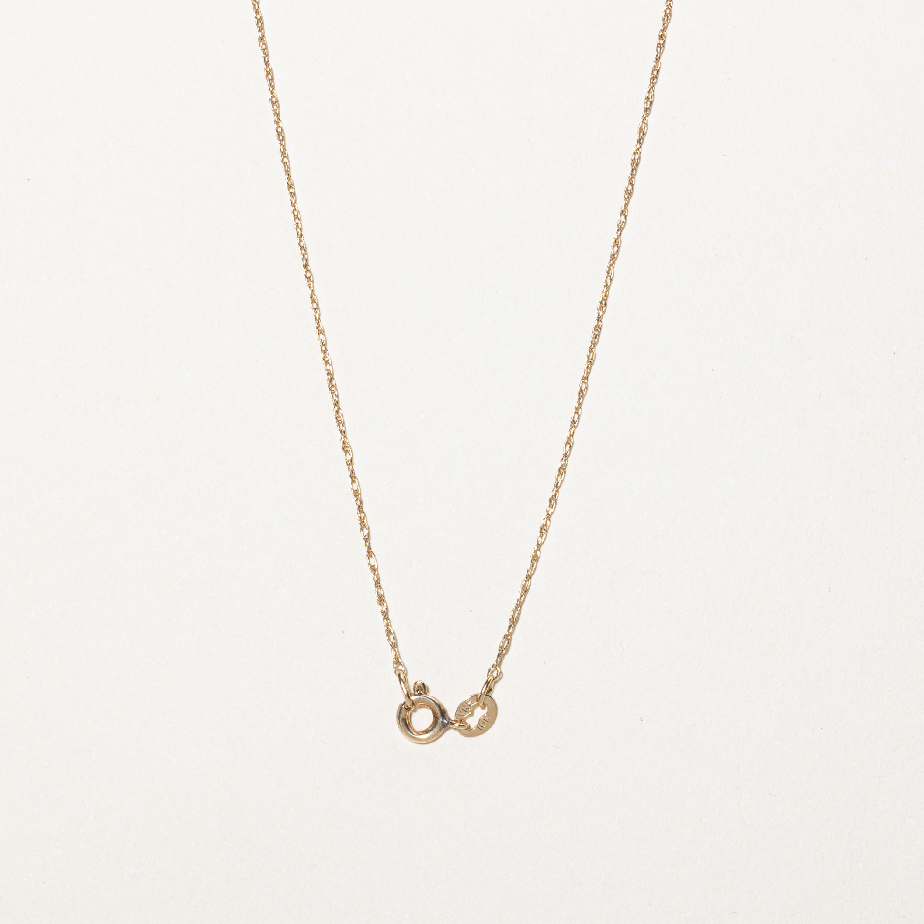 Rose Gold Diamond Square Pendant Necklace | 0.02ct | 8"