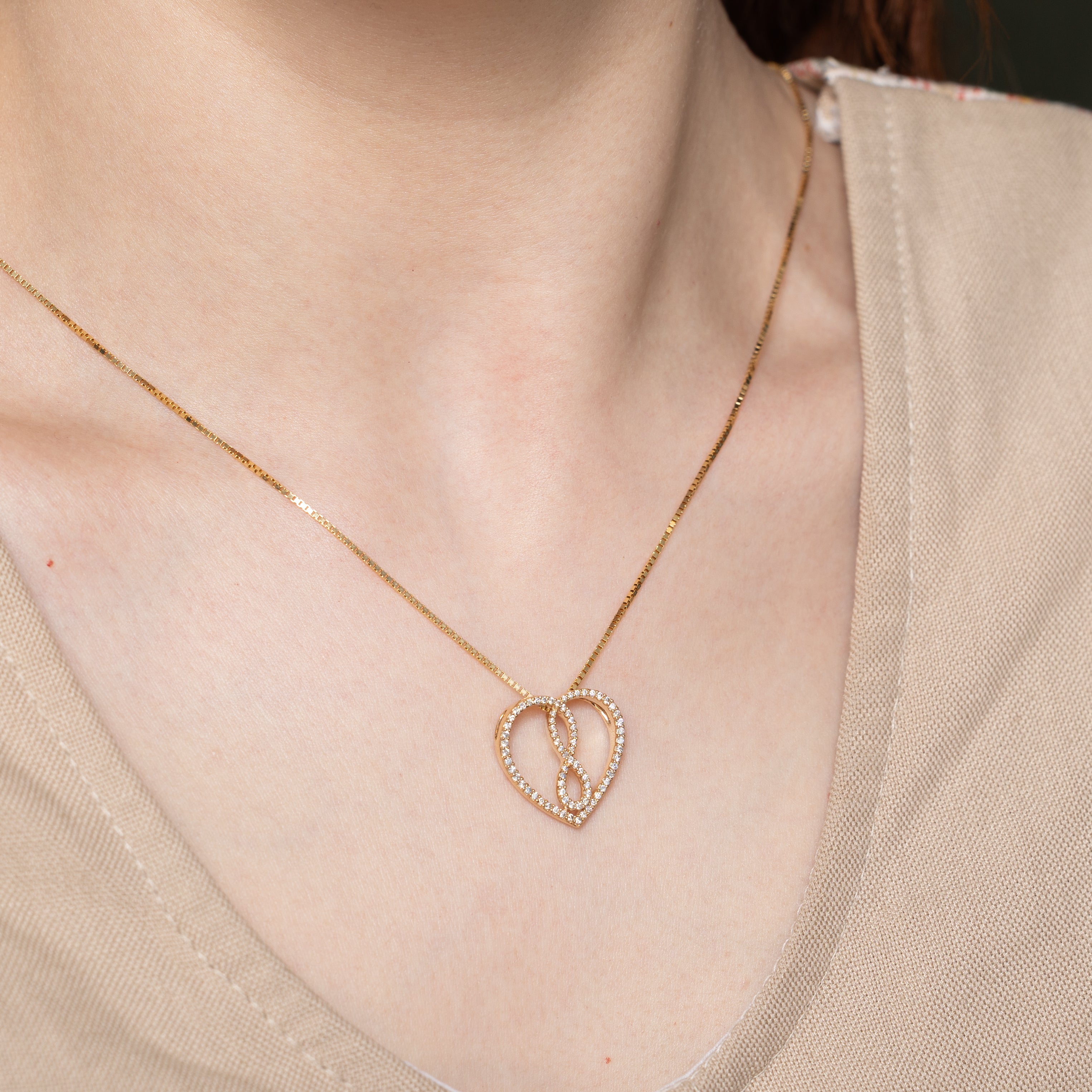 'Micheal Hill' Diamond Infinity Heart Pendant | 0.34ctw