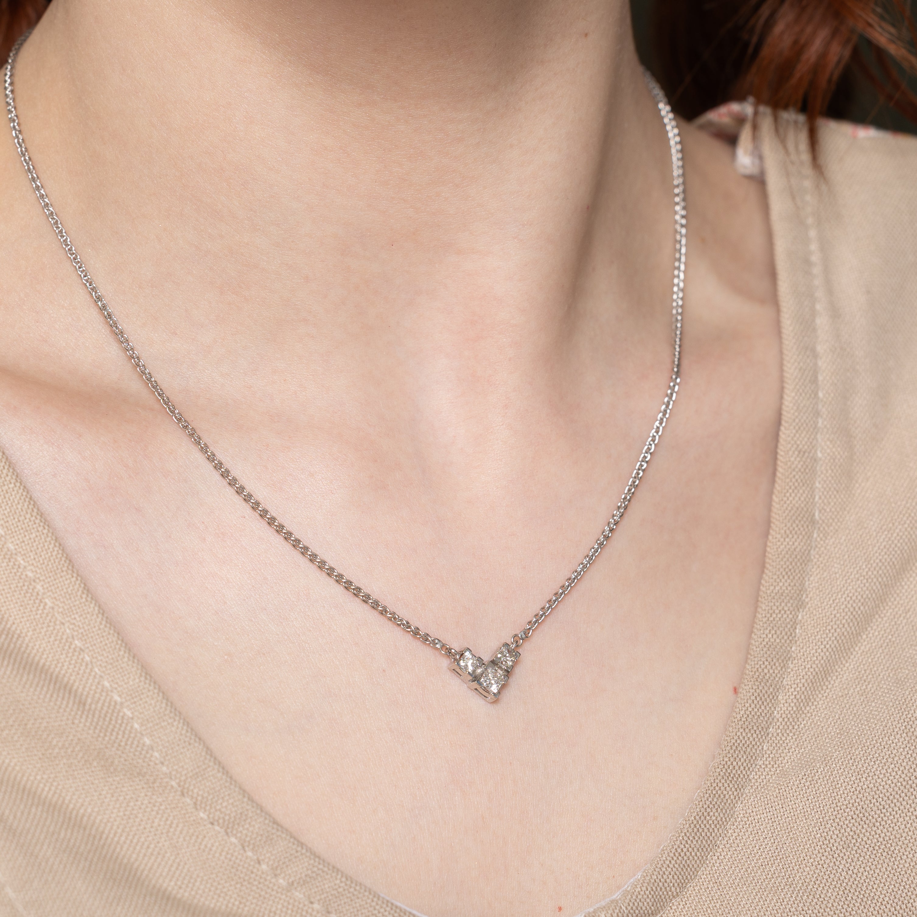 White Gold Diamond Pendant Necklace | 0.68ctw | 17"
