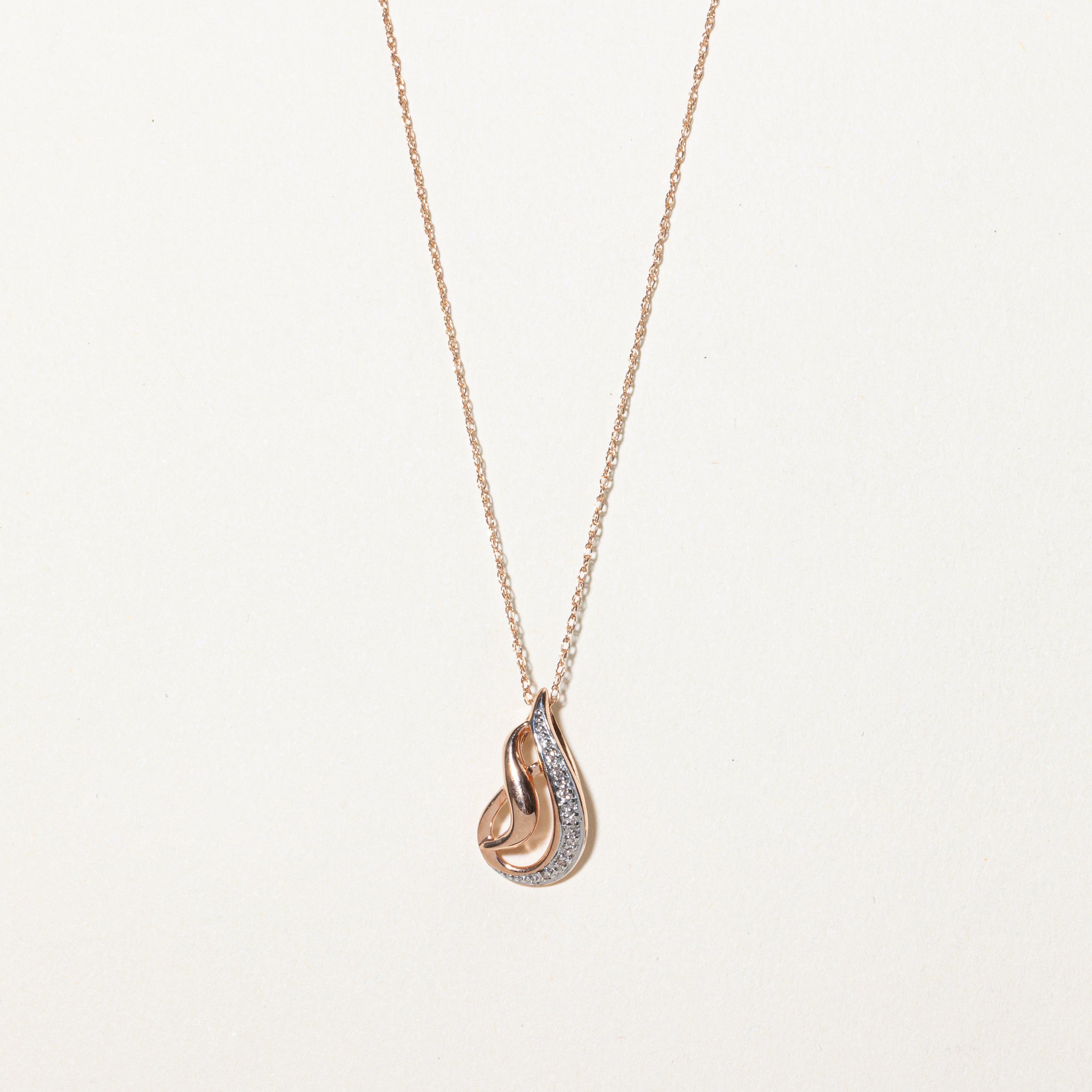 Diamond Waterfall Swirl Pendant Necklace | 0.03ctw