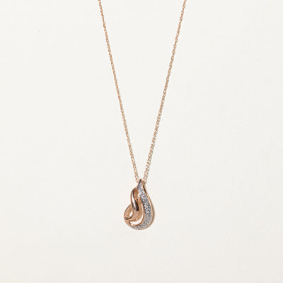 Diamond Waterfall Swirl Pendant Necklace | 0.03ctw