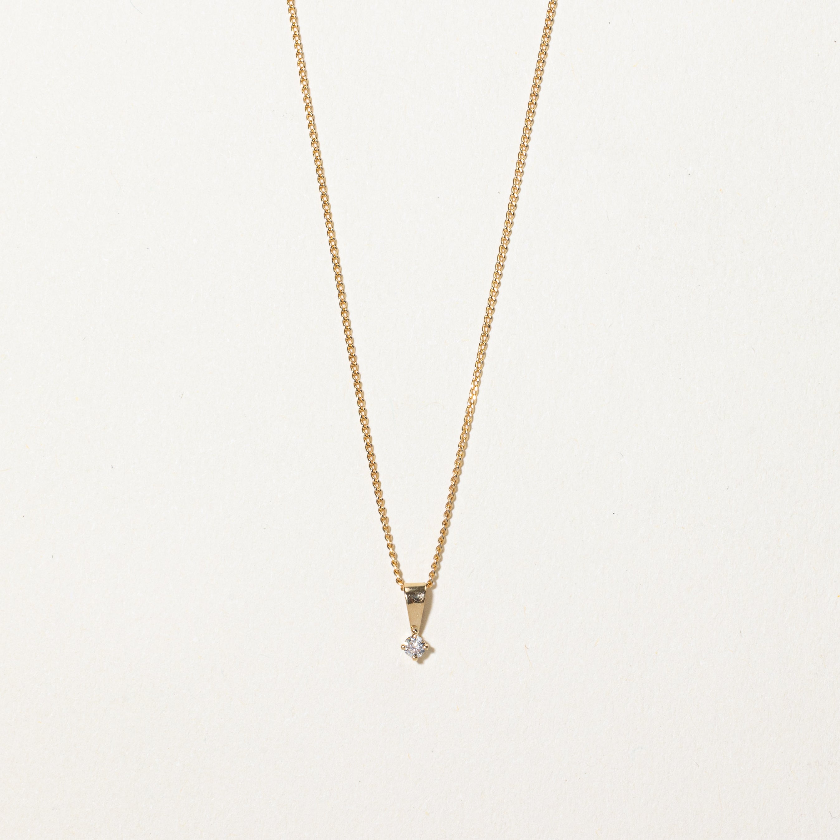 Yellow Gold Diamond Pendant Necklace | 0.03ct | 21"