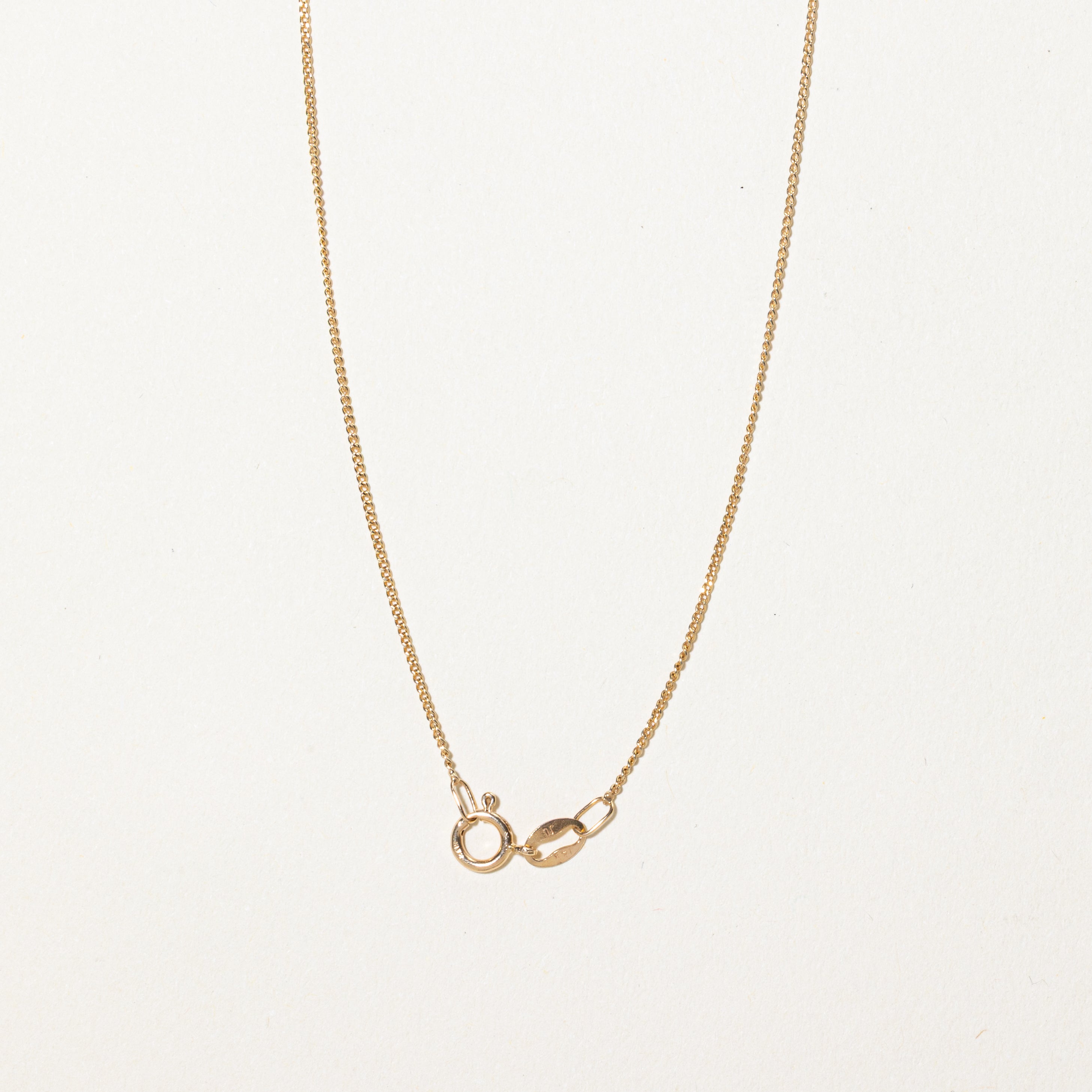 Yellow Gold Diamond Pendant Necklace | 0.03ct | 21"