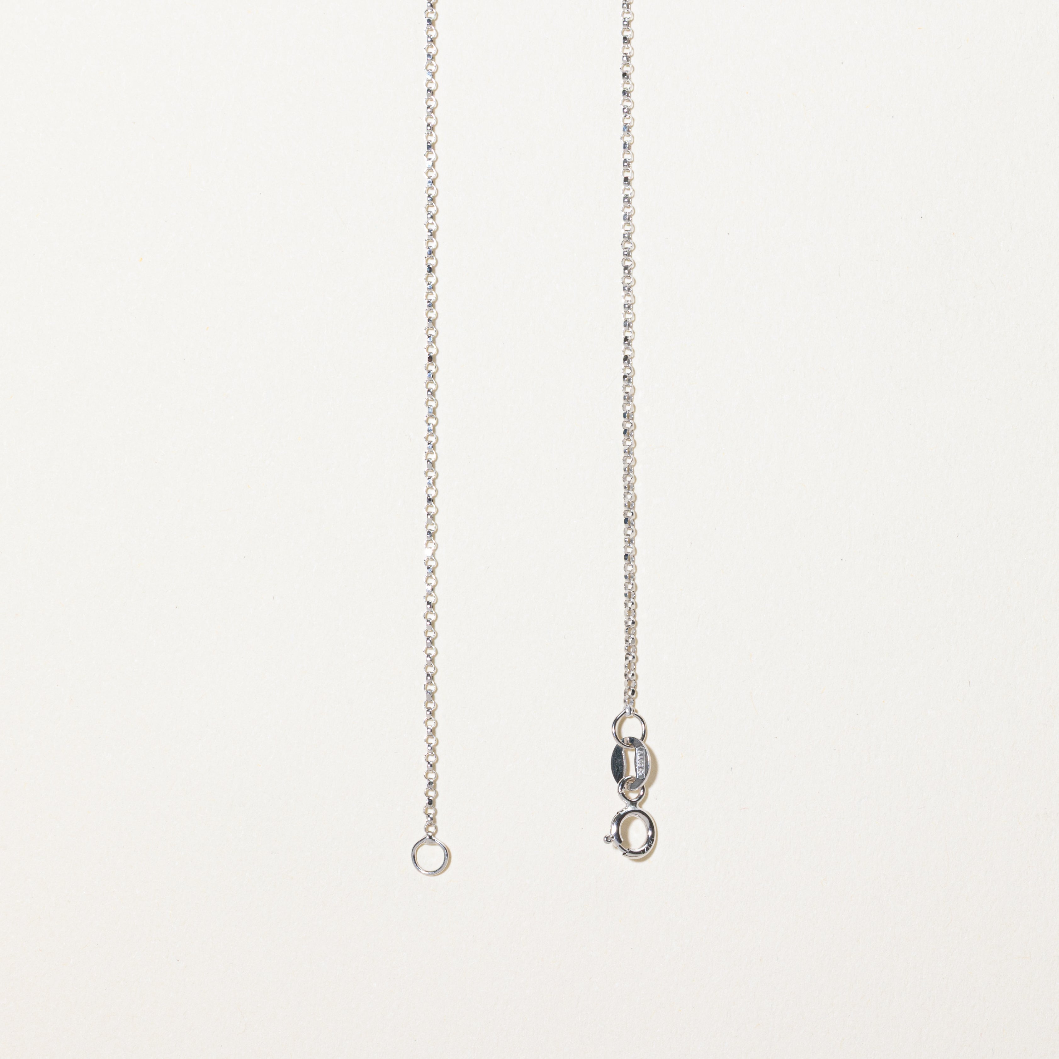 White Gold Diamond Square Pendant Necklace | 0.08ctw | 18"