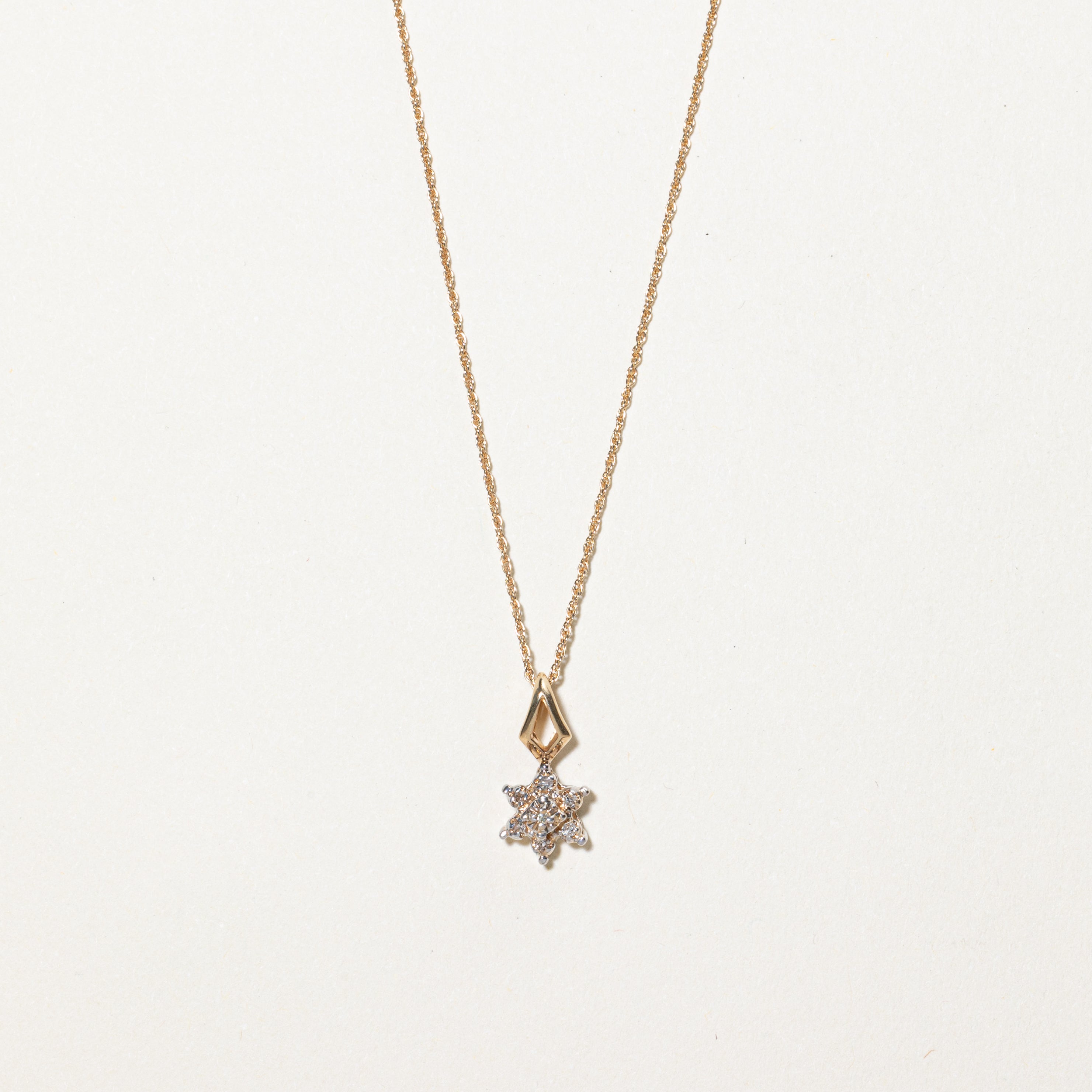 Diamond Star Cluster Pendant Necklace | 0.06ctw | 16"