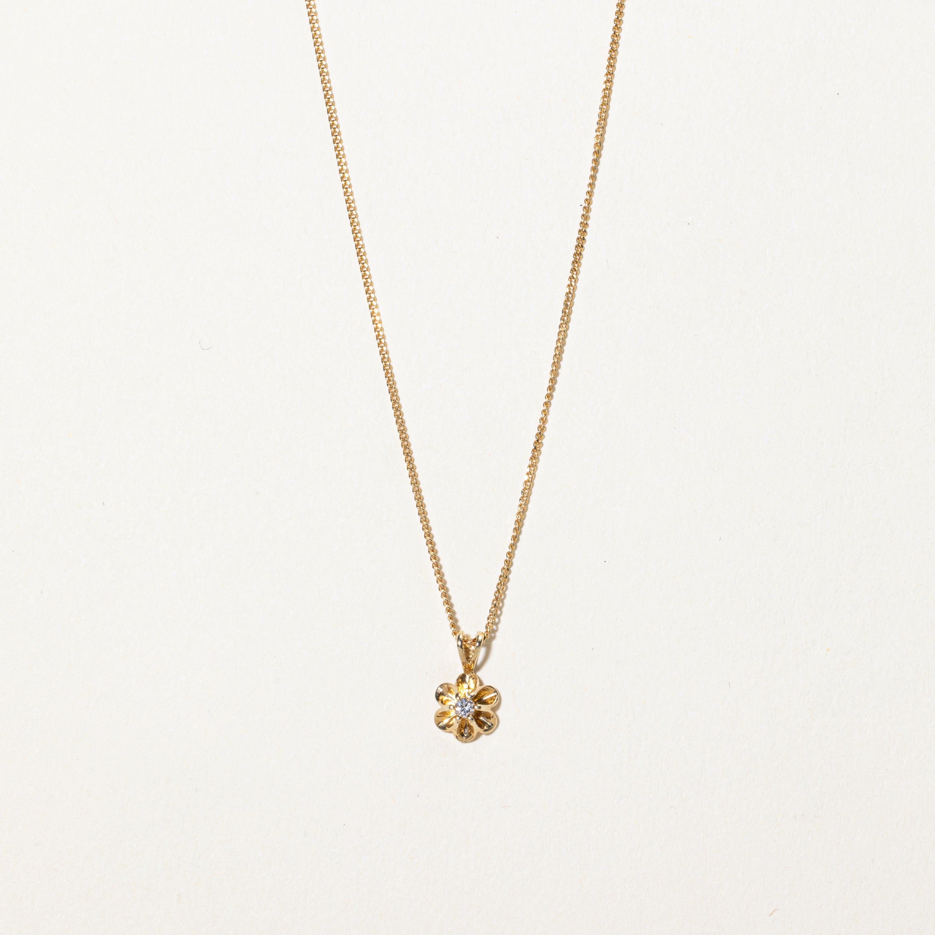 Belcher Set Diamond Pendant Necklace | 0.02ct | 17"