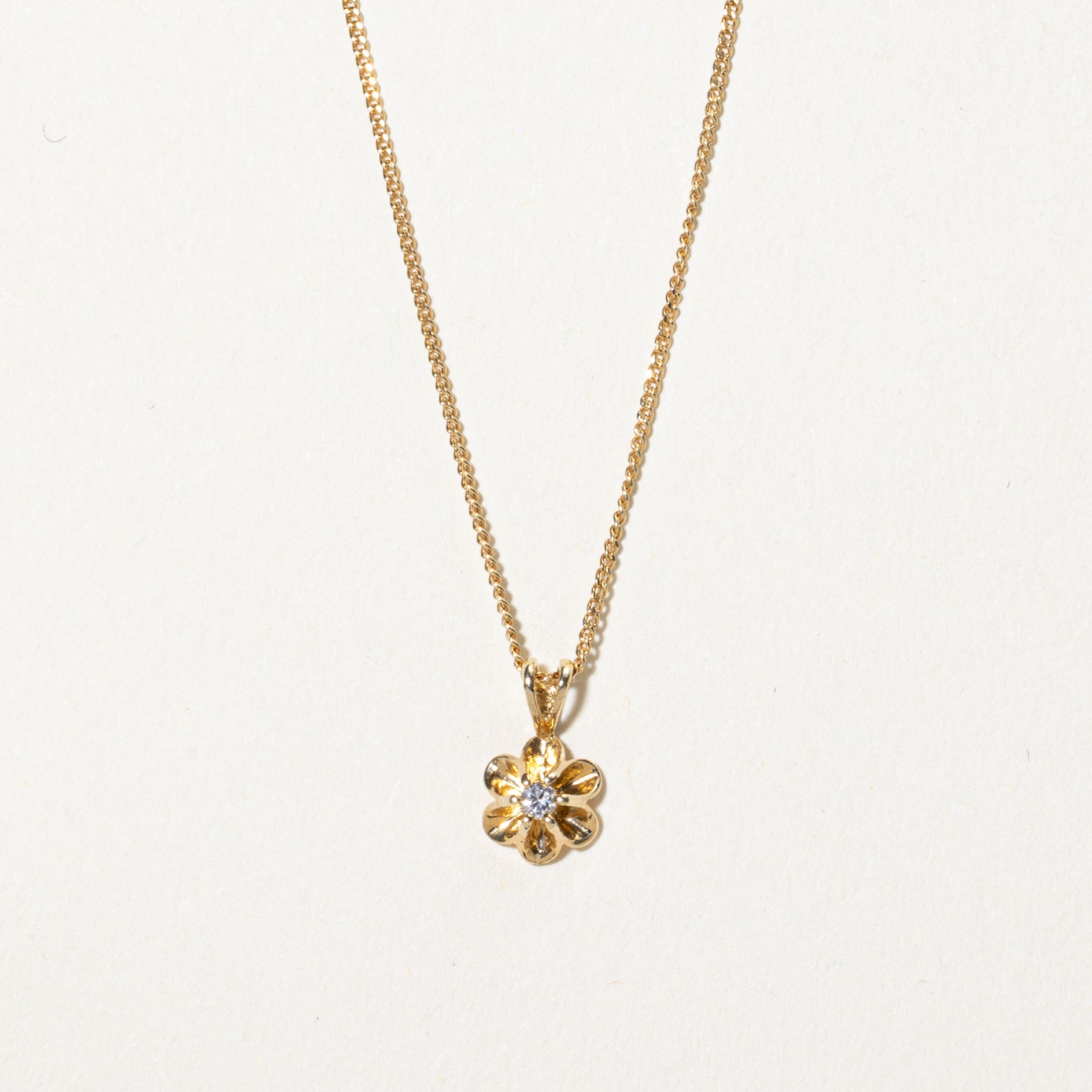 Belcher Set Diamond Pendant Necklace | 0.02ct | 17"