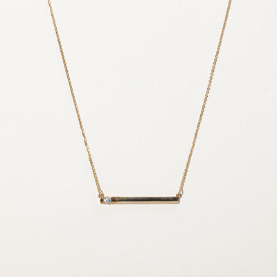 Diamond Bar Pendant Necklace | 0.06ct | 19