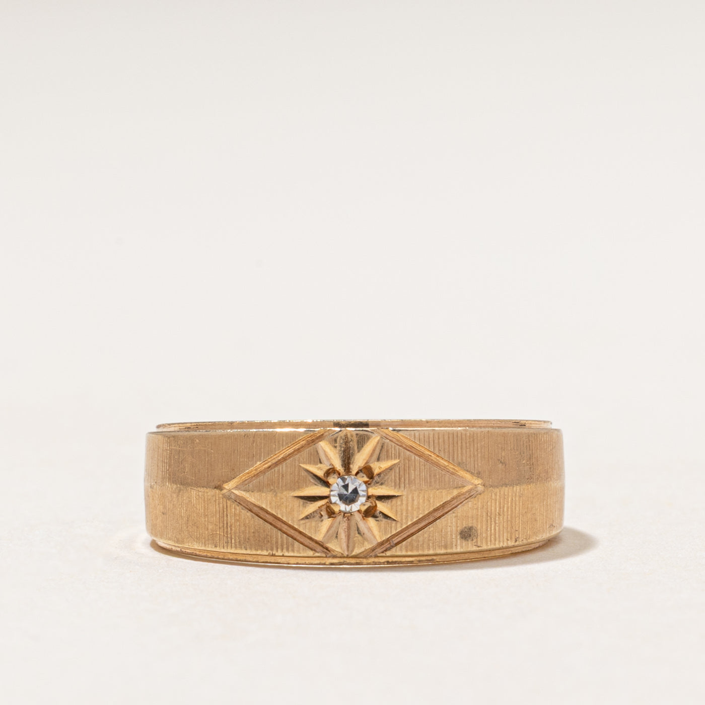 Star Set Diamond Grooved Band | 0.02ct | SZ 7.75