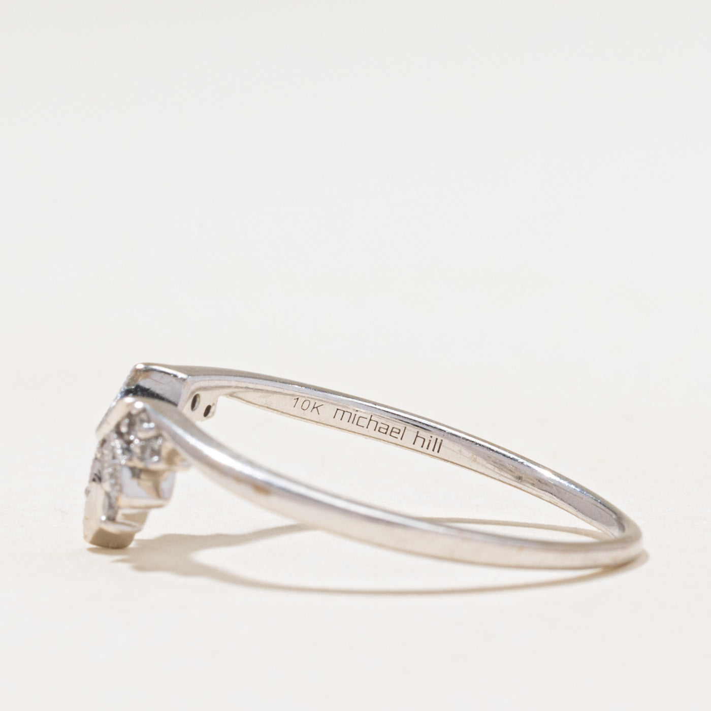 White Gold Diamond Petal Contour Ring | 0.14ctw | SZ 10