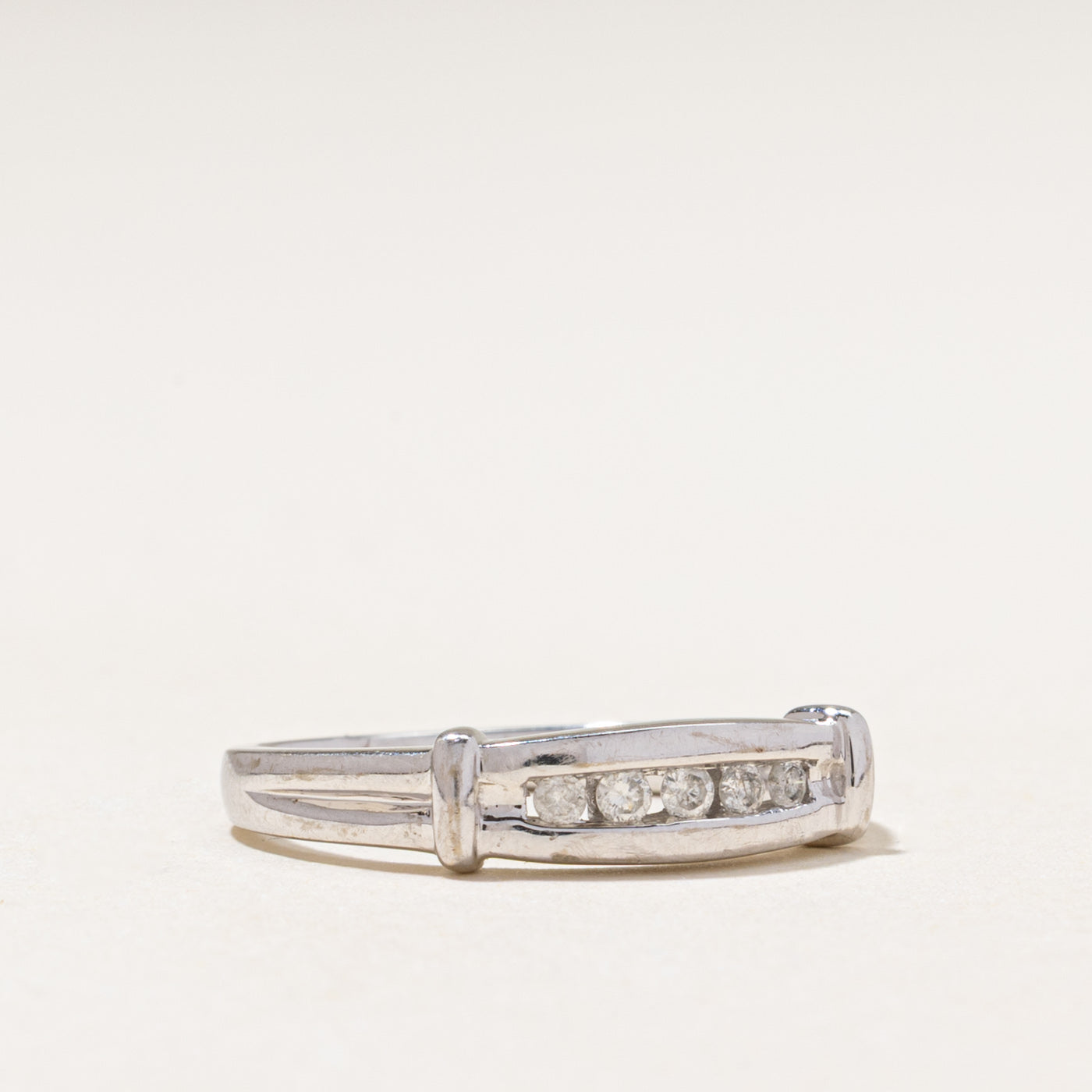 Five Stone Diamond Grooved Ring | 0.09ctw | SZ 6.5