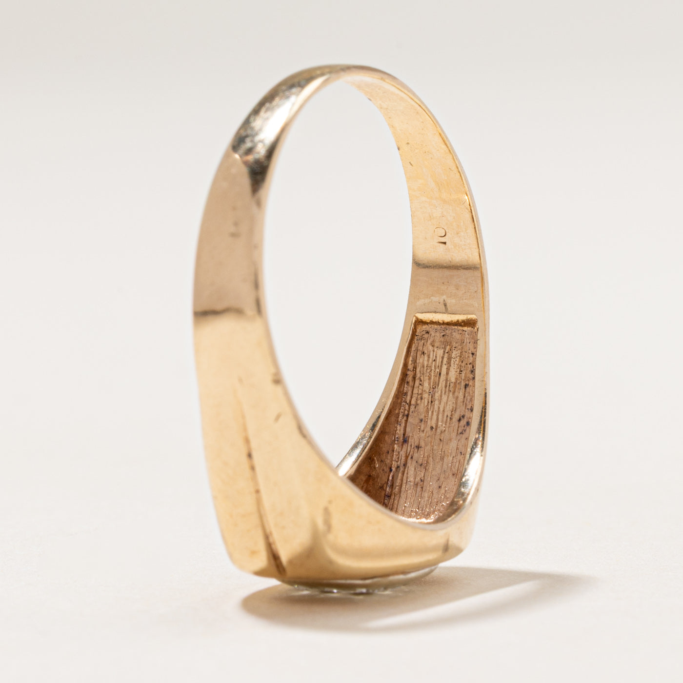 Diamond Grid Textured Signet Ring | 0.18ctw | SZ 13.5
