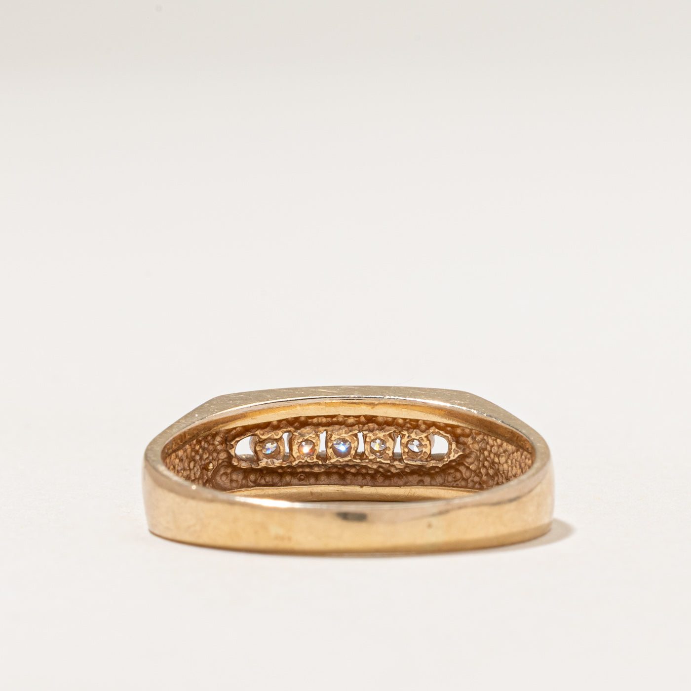 Five Stone Diamond Grooved Ring | 0.15ctw | SZ 12.25