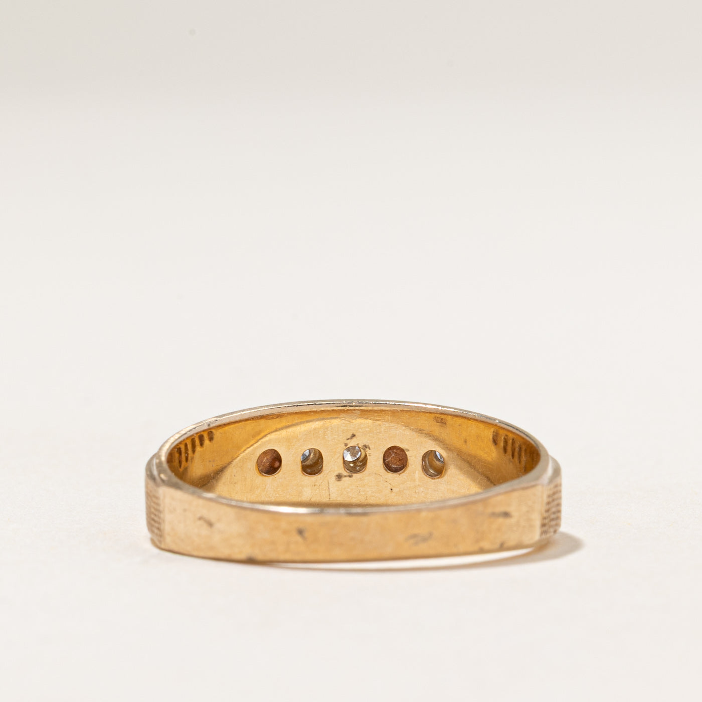 Five Stone Diamond Textured Band | 0.08ctw | SZ 12.5
