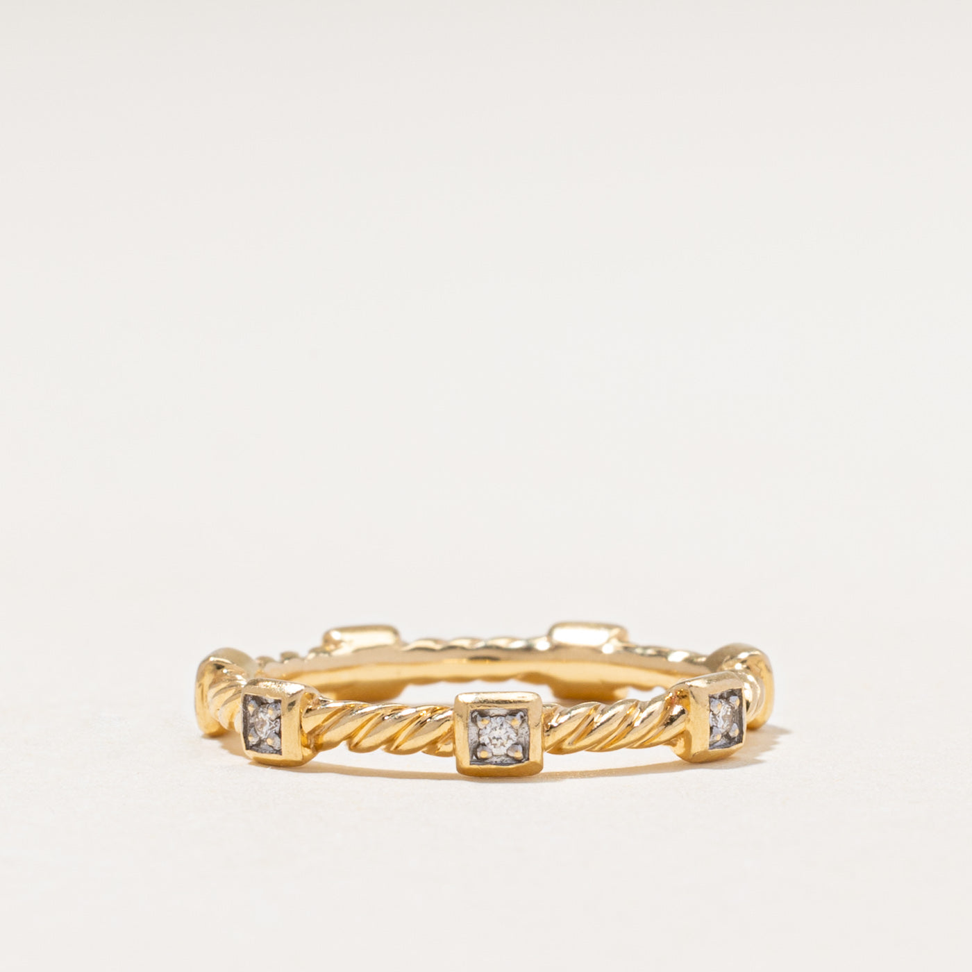 18k Eternity Diamond Rope Band | 0.06ctw | 2.95mm | SZ 5.75
