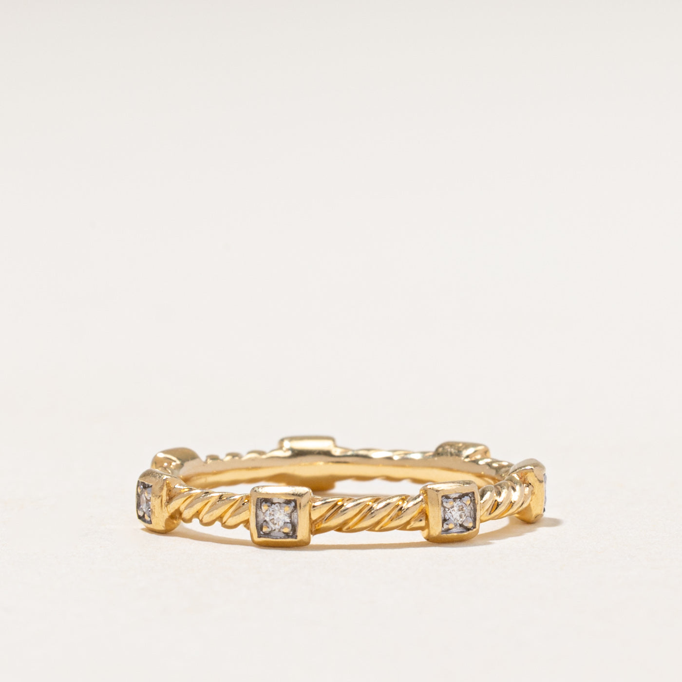 18k Eternity Diamond Rope Band | 0.06ctw | 2.95mm | SZ 5.75
